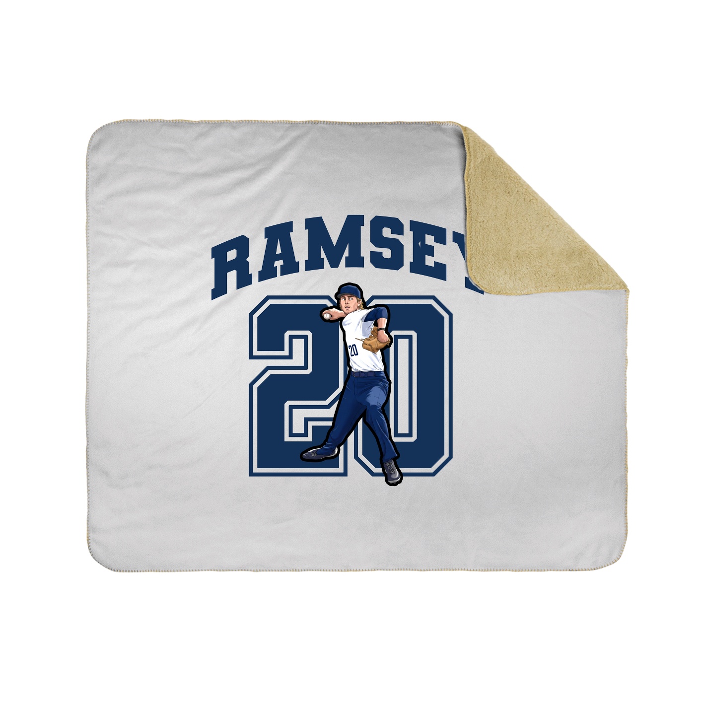 Throw Blanket — Number in White