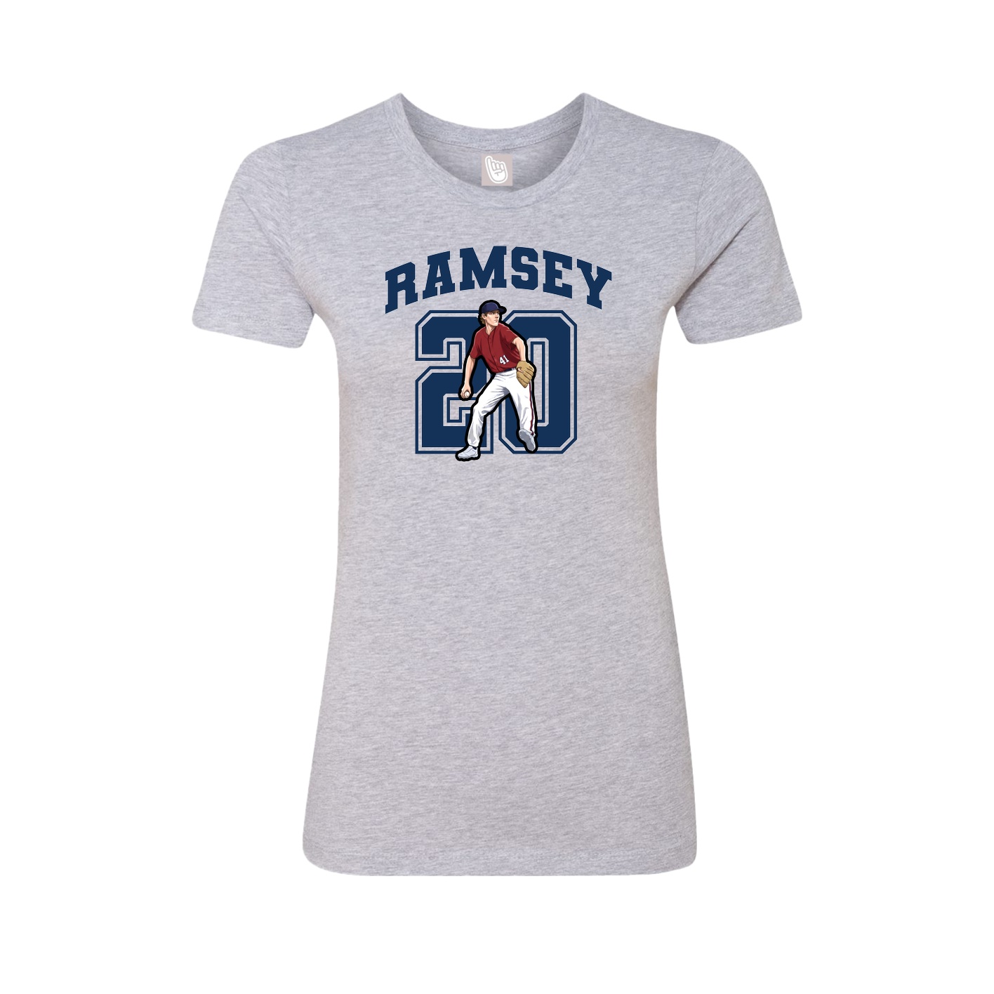 Fitted Women's Tee — Number in Grey