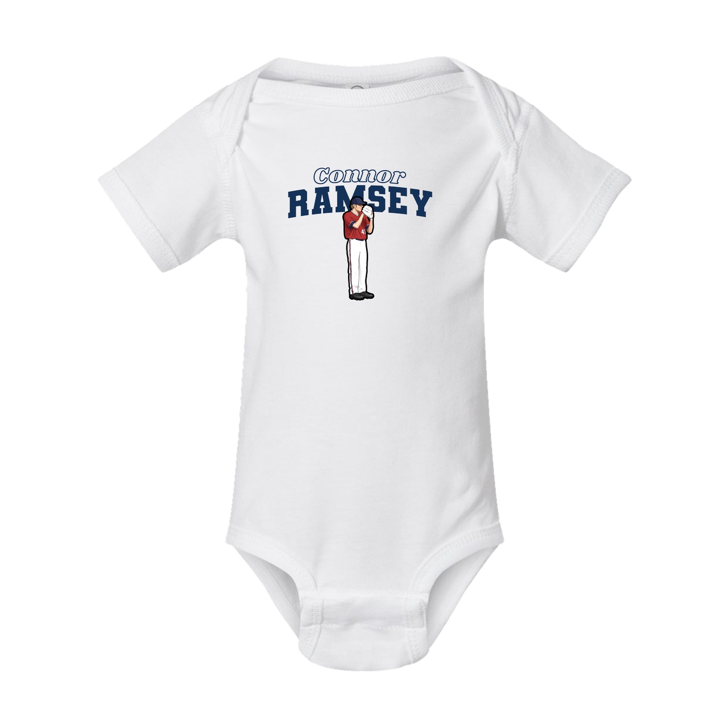 Baby Onesie — Name Arch in White