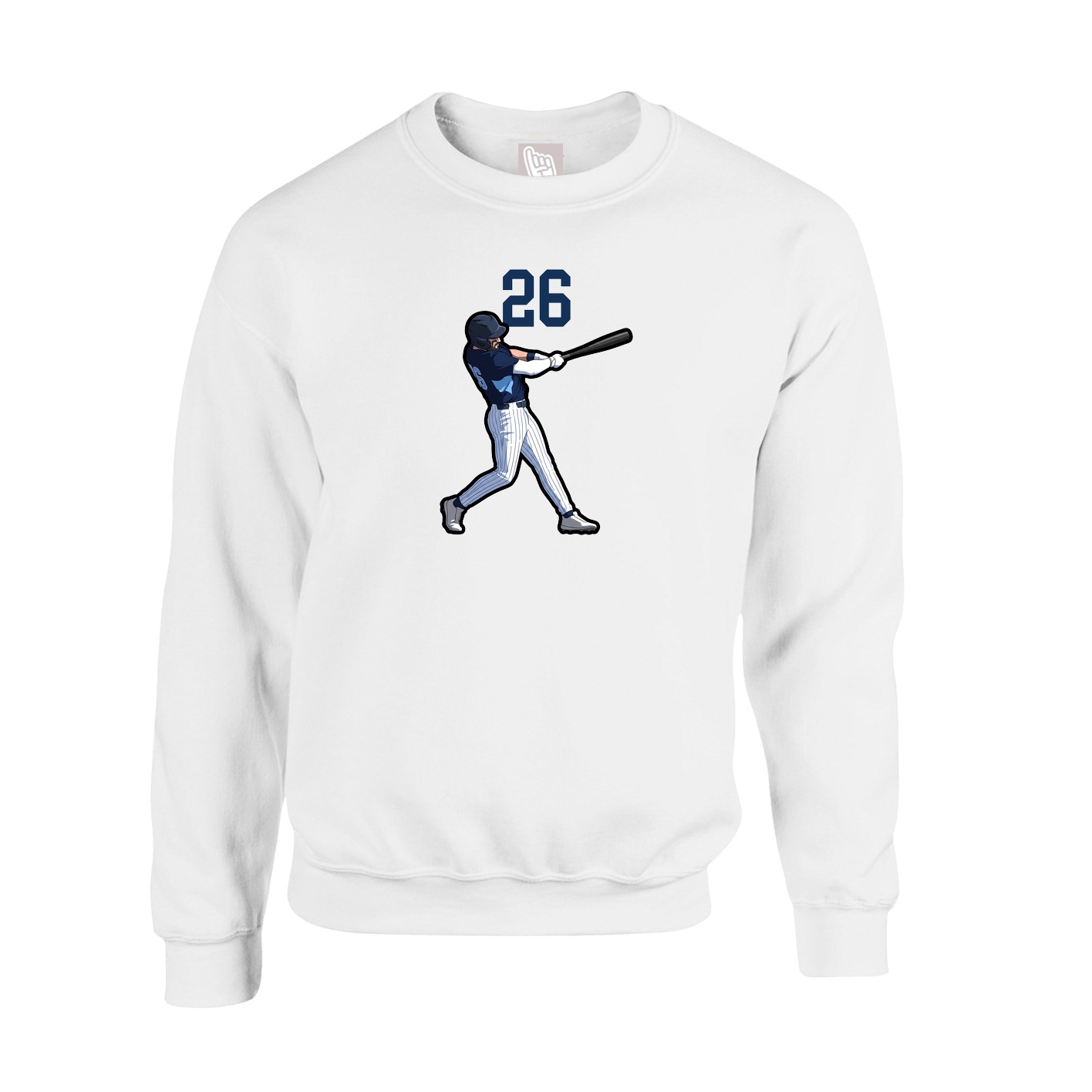 Fleece Crew — Number Top in White
