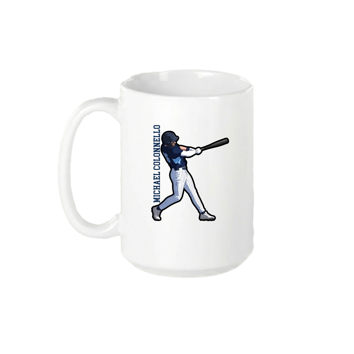 15oz Coffee Mug — Name Vertical in White
