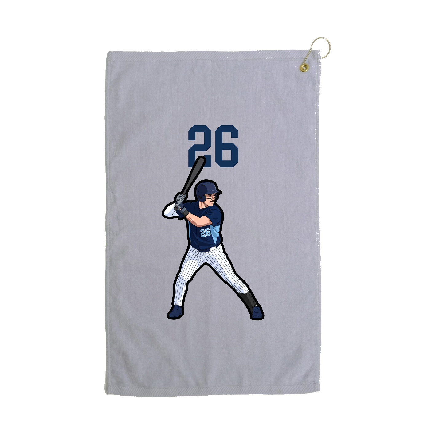 Golf Towel — Number Top in Grey