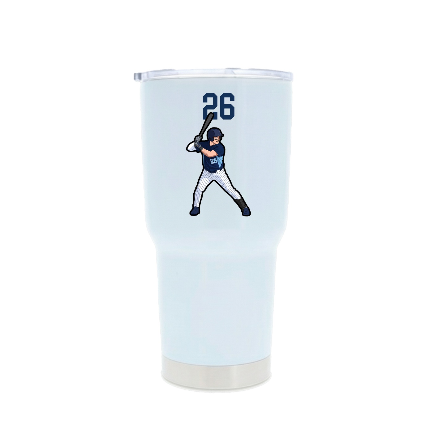 30oz Stainless Steel Tumbler — Number Top in White