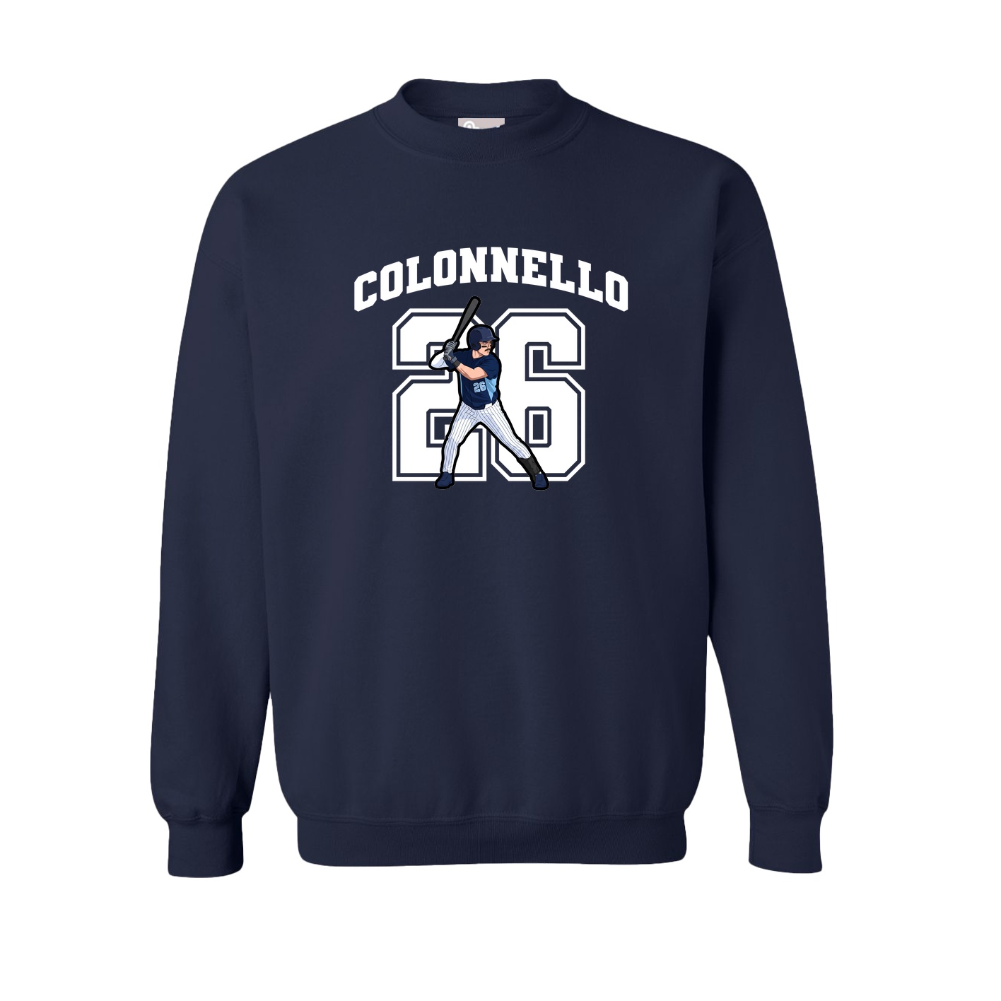 Fleece Crew — Number in Navy