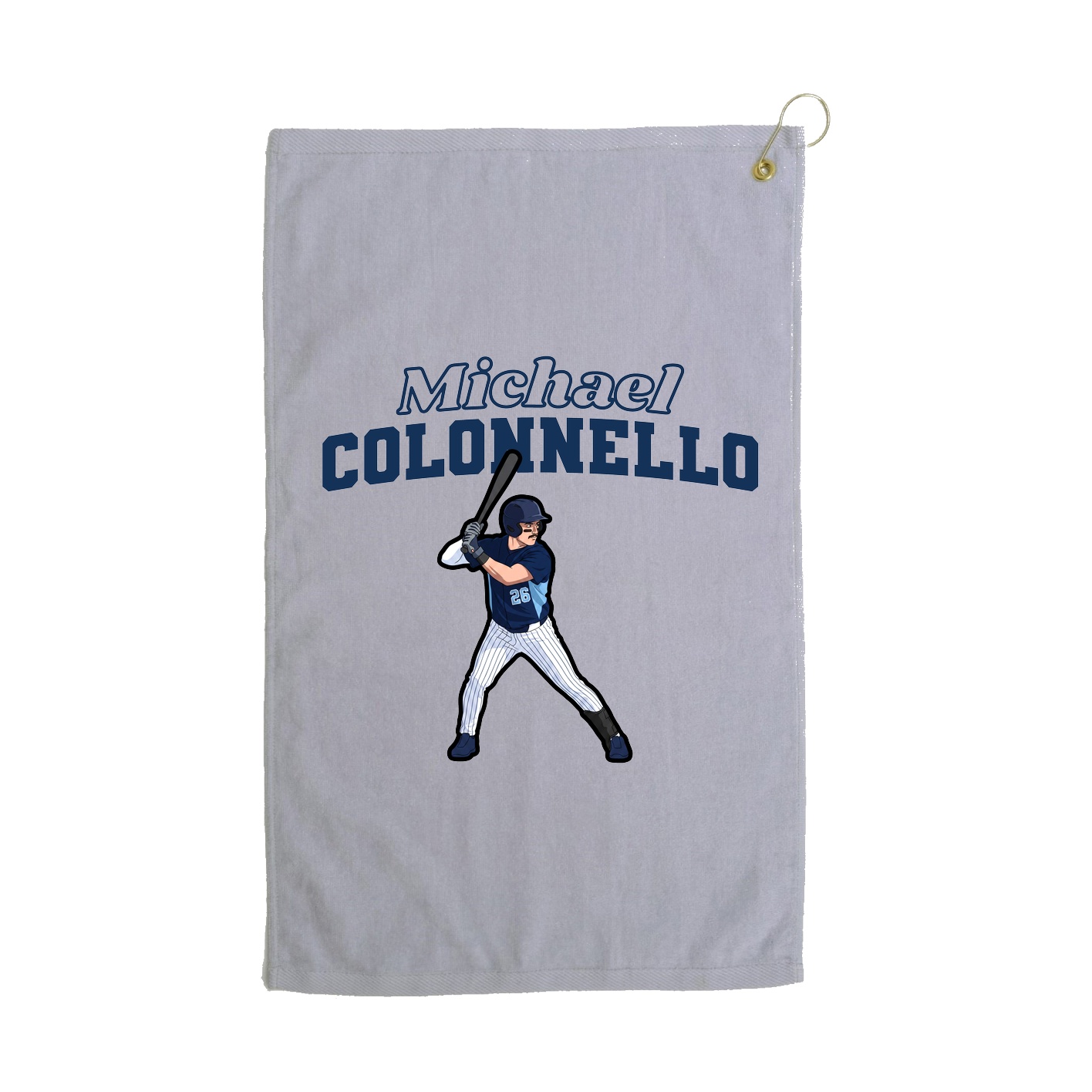 Golf Towel — Name Arch in Grey