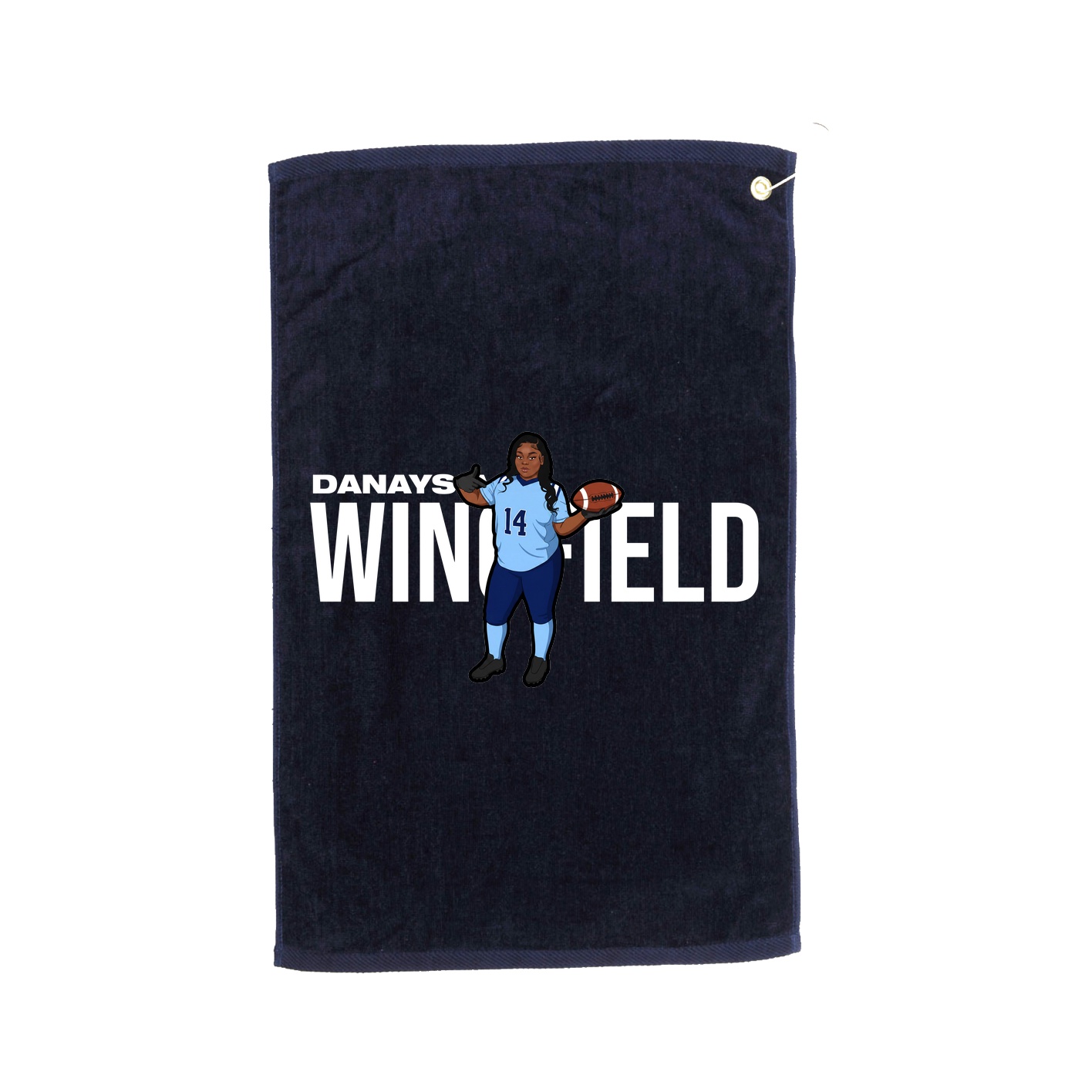 Golf Towel — Player Name in Navy