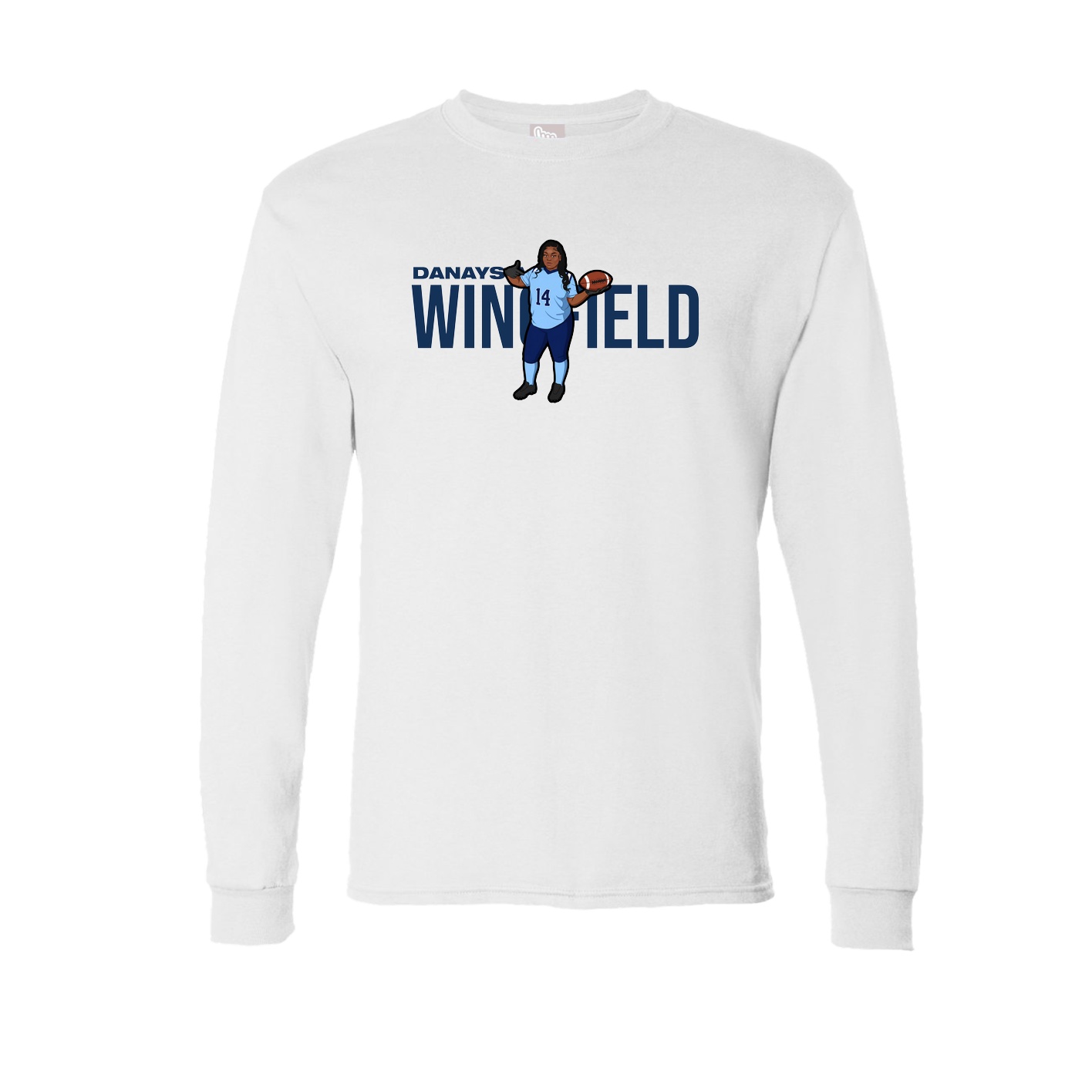 Long Sleeve Tee — Player Name in White