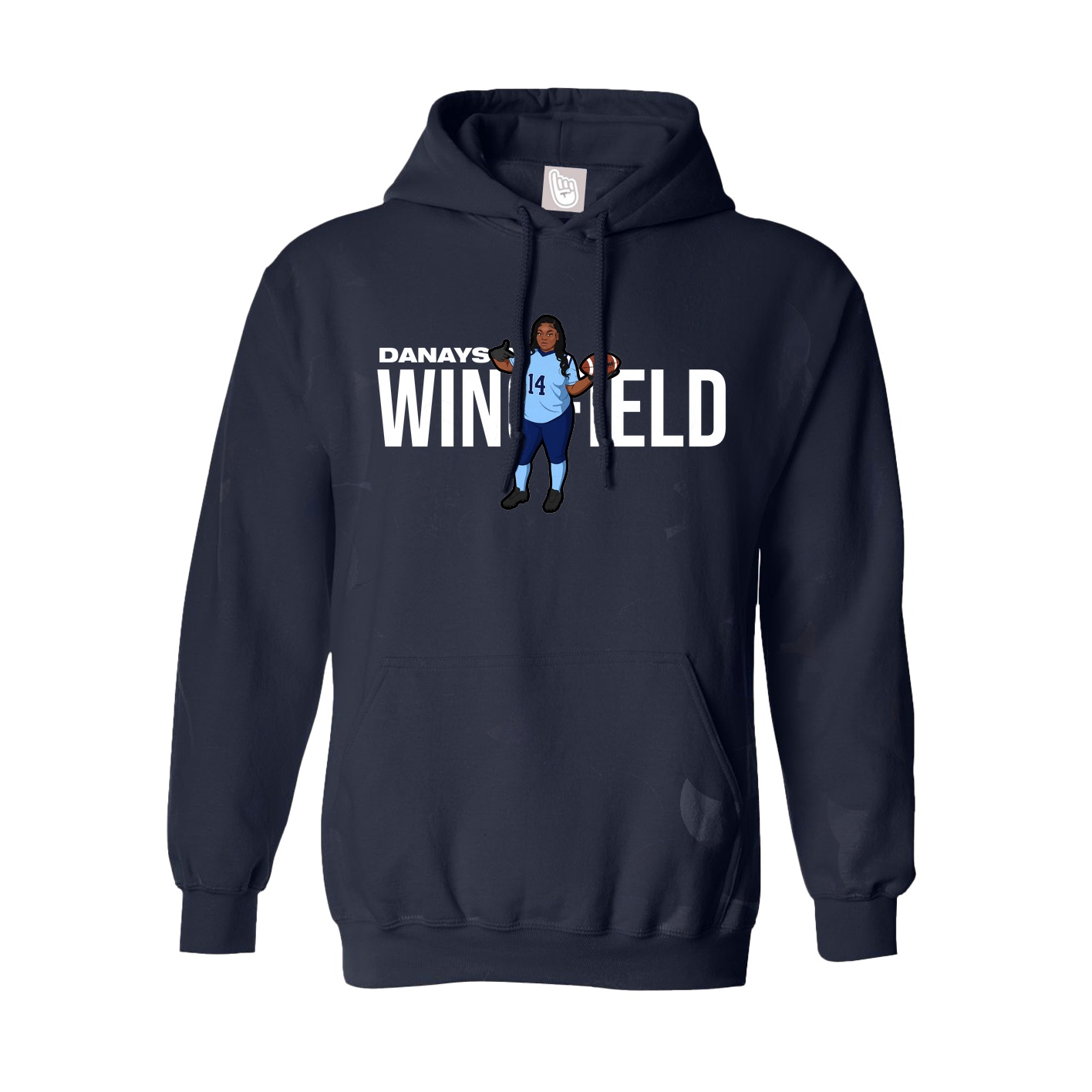 Hoodie — Player Name in Navy