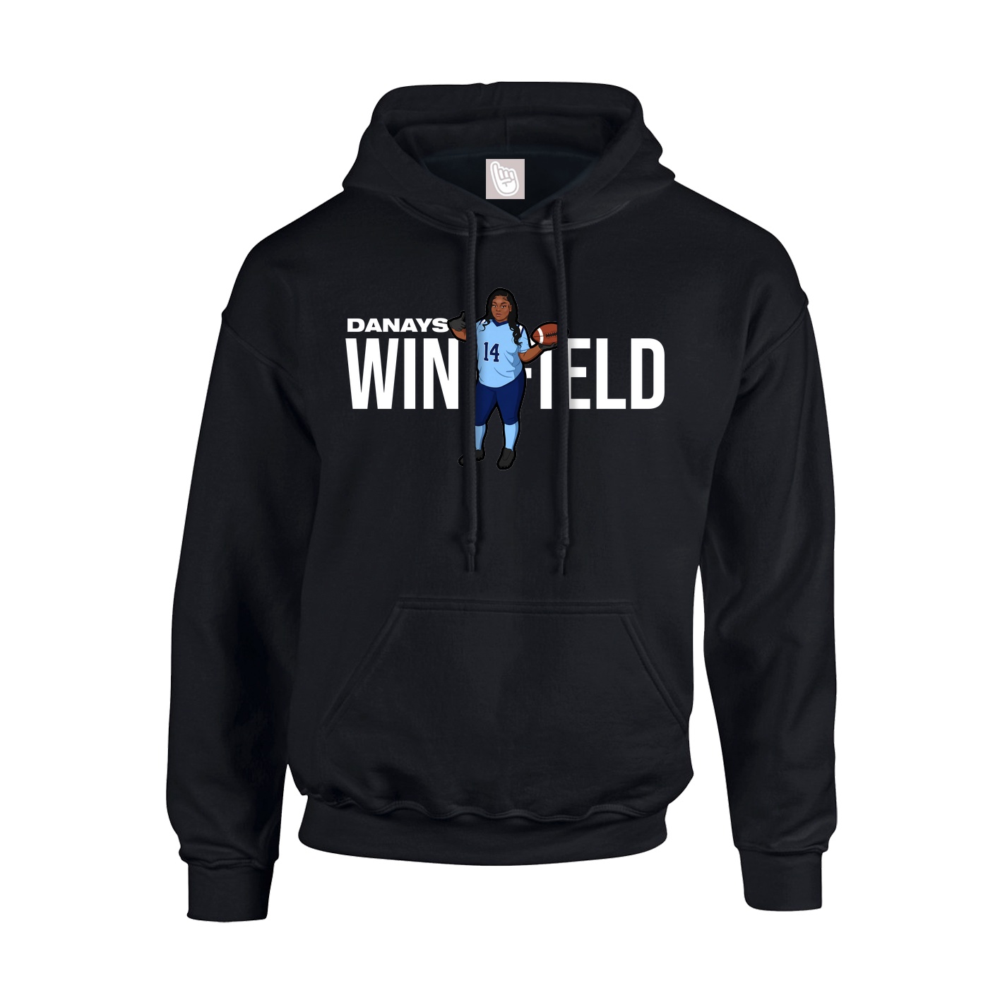 Youth Hoodie — Player Name in Black