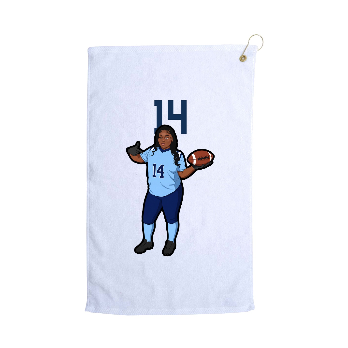 Golf Towel — Number Top in White