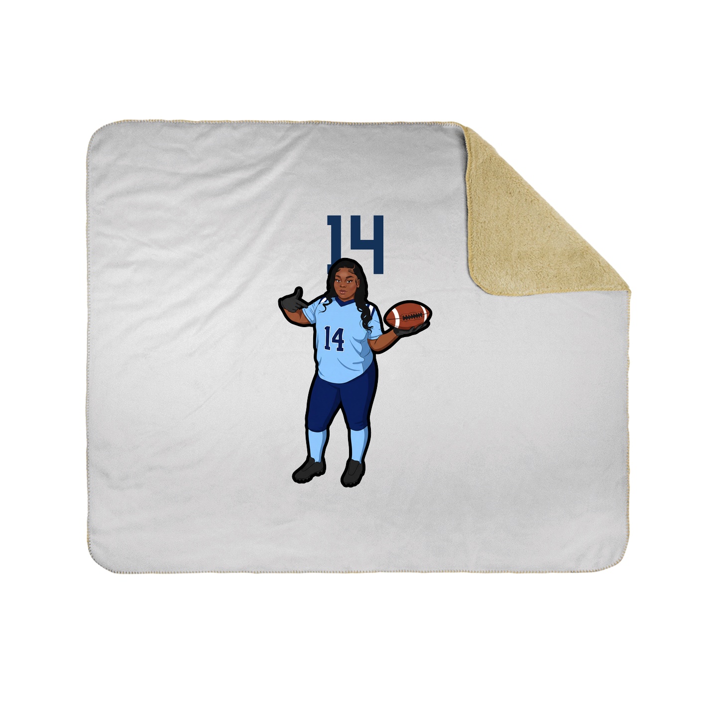 Throw Blanket — Number Top in White