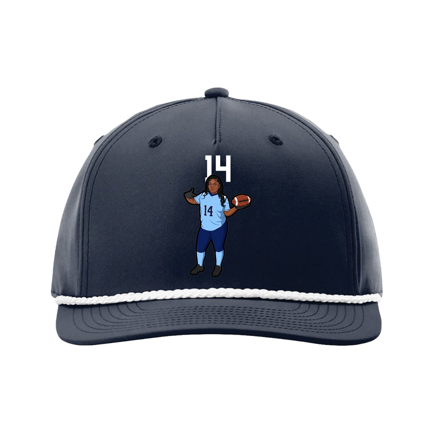 Five-Panel Classic Rope Cap — Number Top in Navy