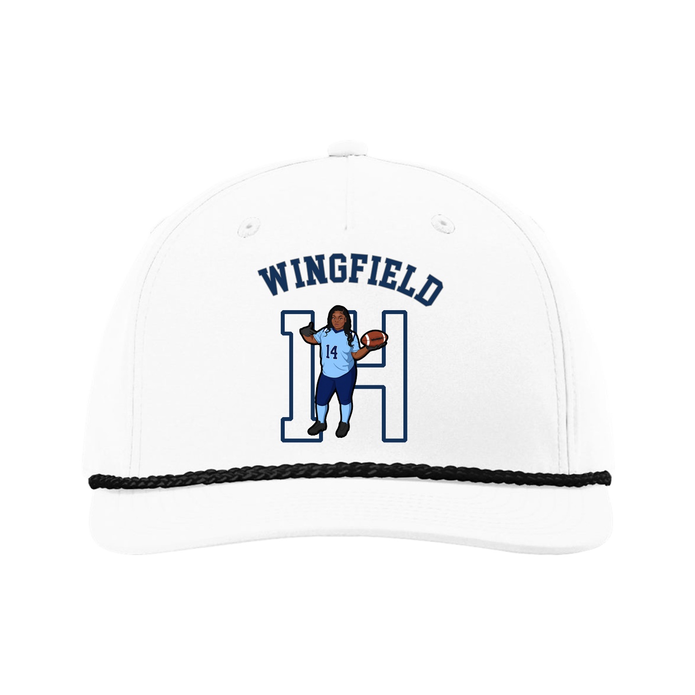 Five-Panel Classic Rope Cap — Shirsey Arch in White