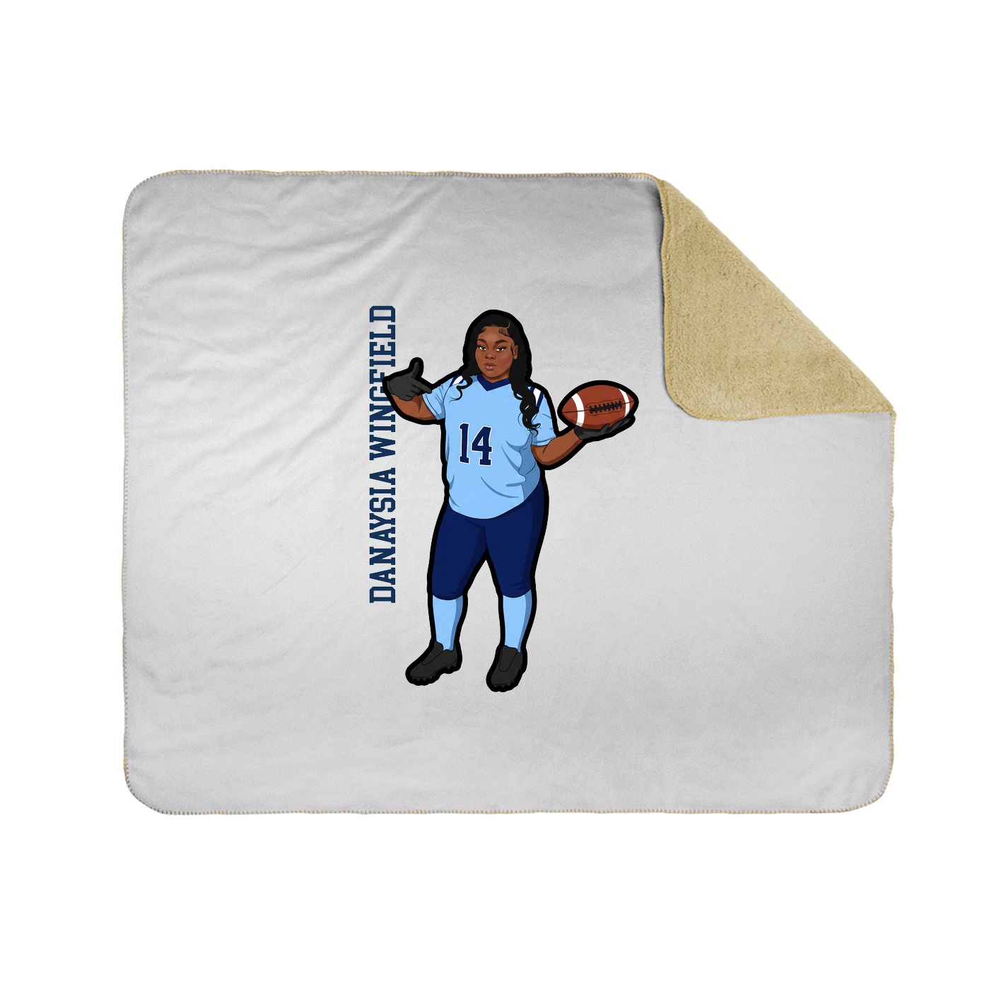Throw Blanket — Name Vertical in White