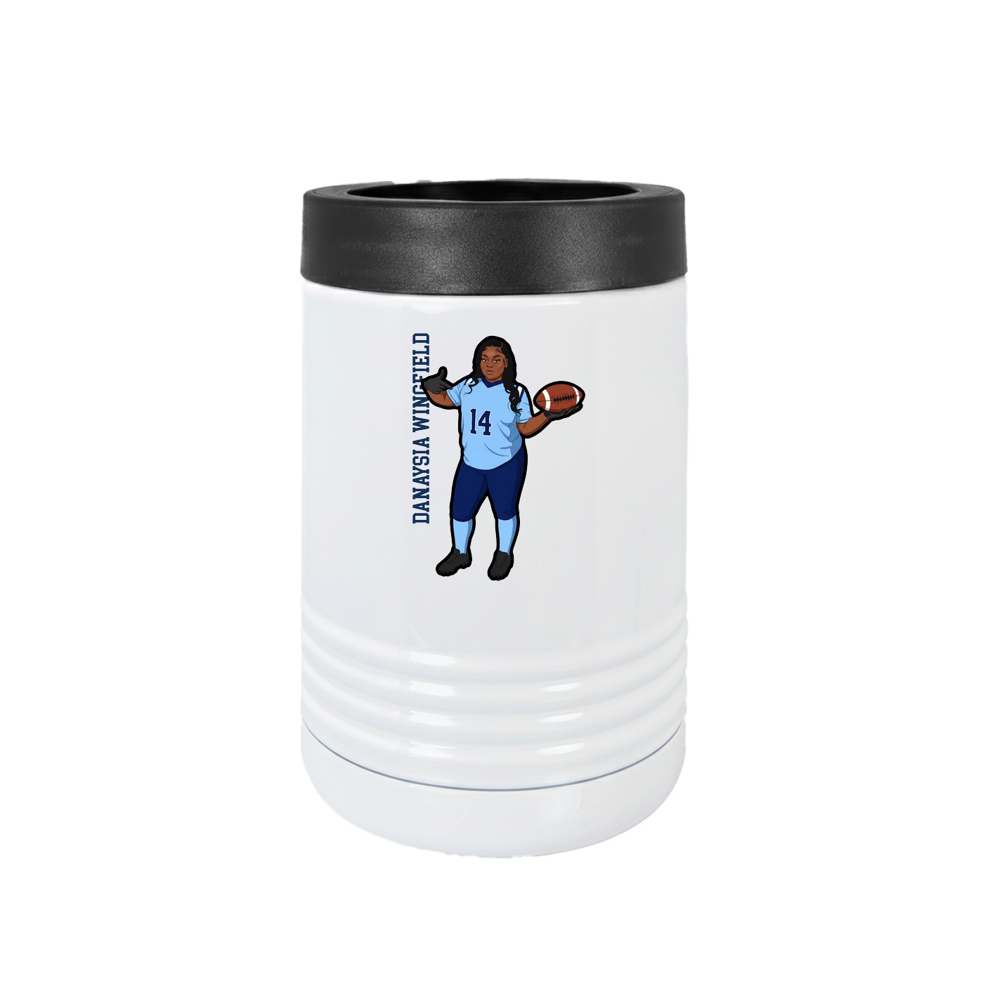 Beverage Holder — Name Vertical in White
