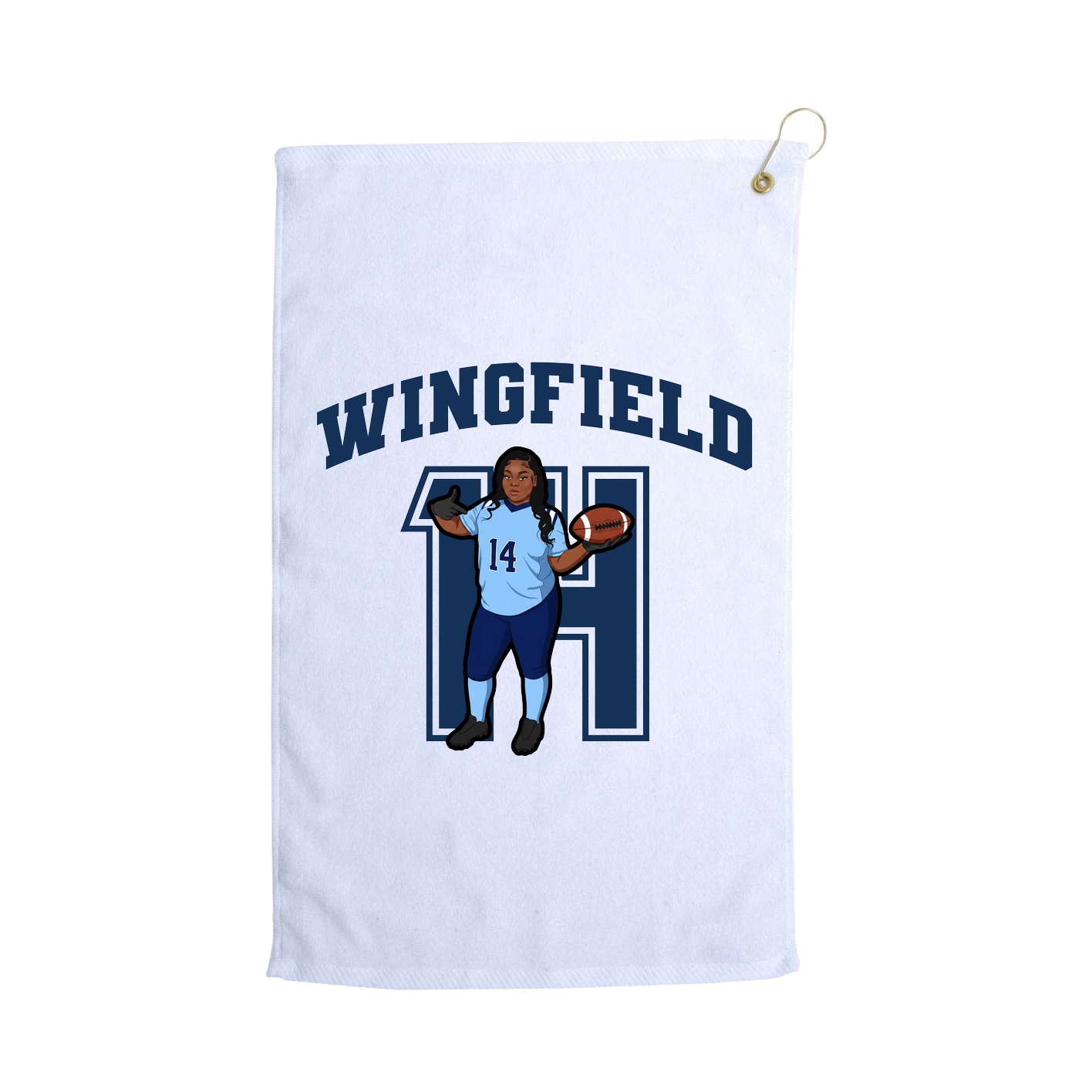 Golf Towel — Number in White