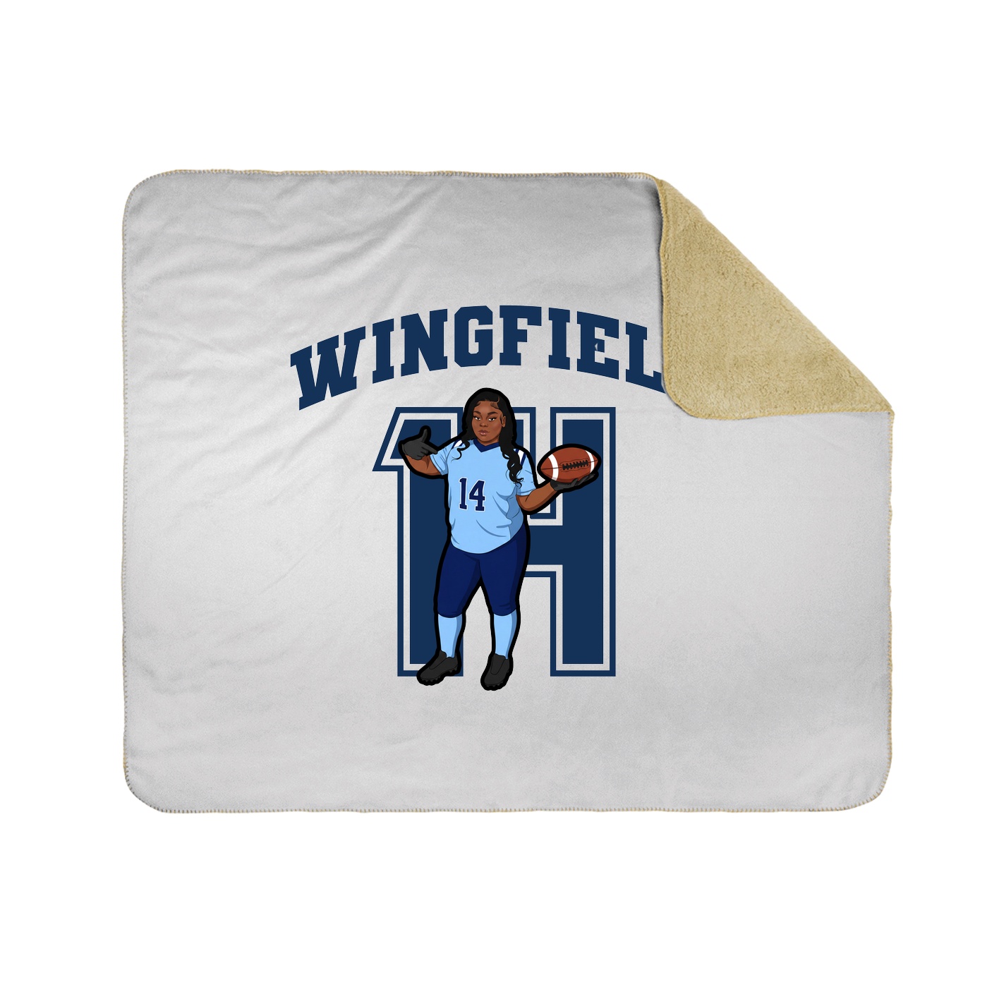 Throw Blanket — Number in White