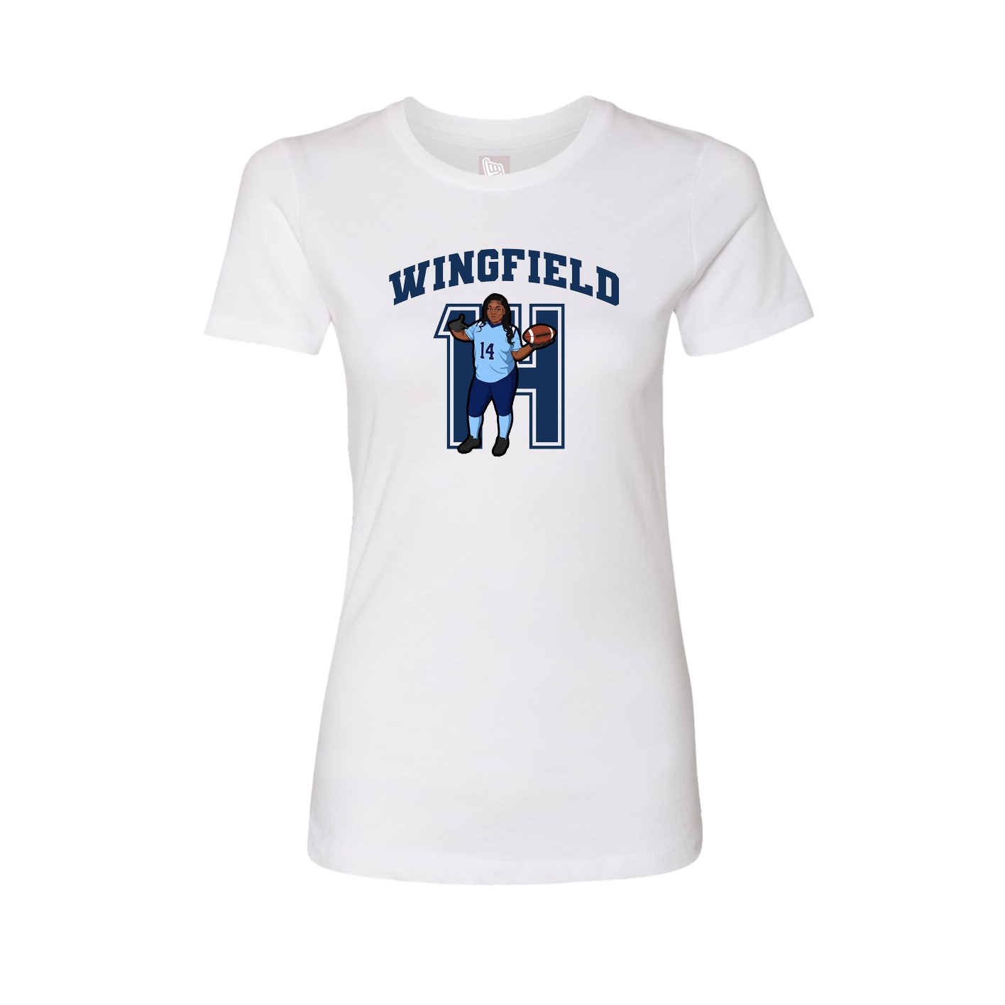 Fitted Women's Tee — Number in White