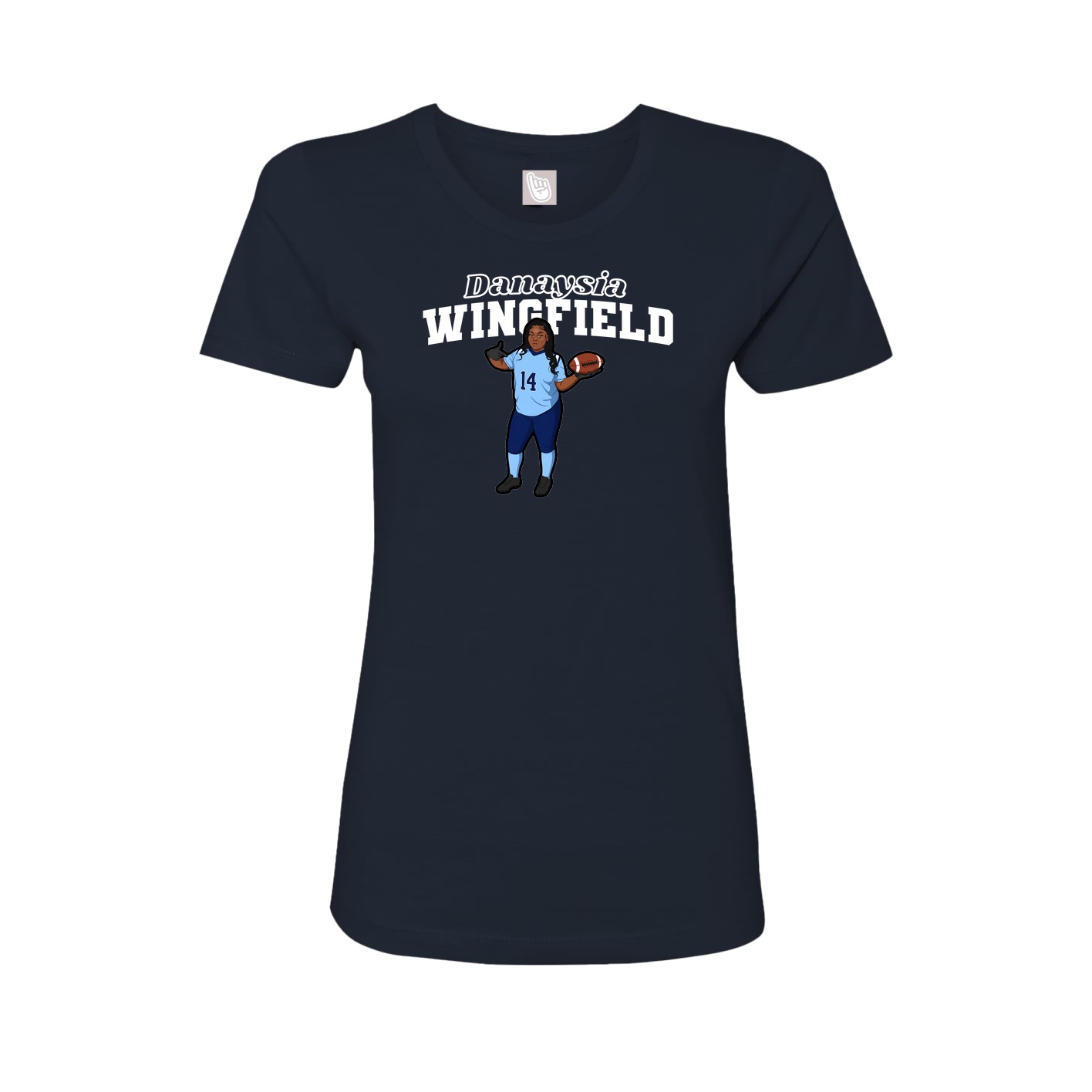 Fitted Women's Tee — Name Arch in Navy
