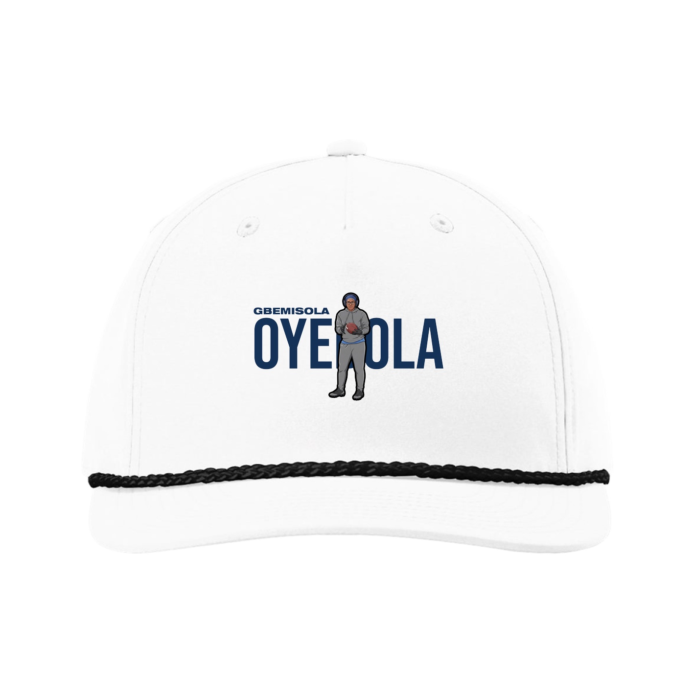 Five-Panel Classic Rope Cap — Player Name in White