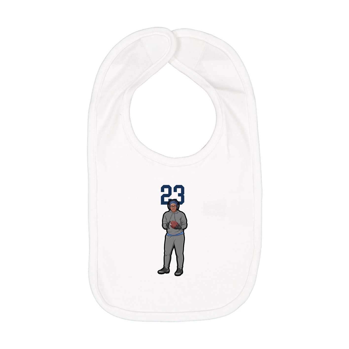 Infant Bib — Number Top in White