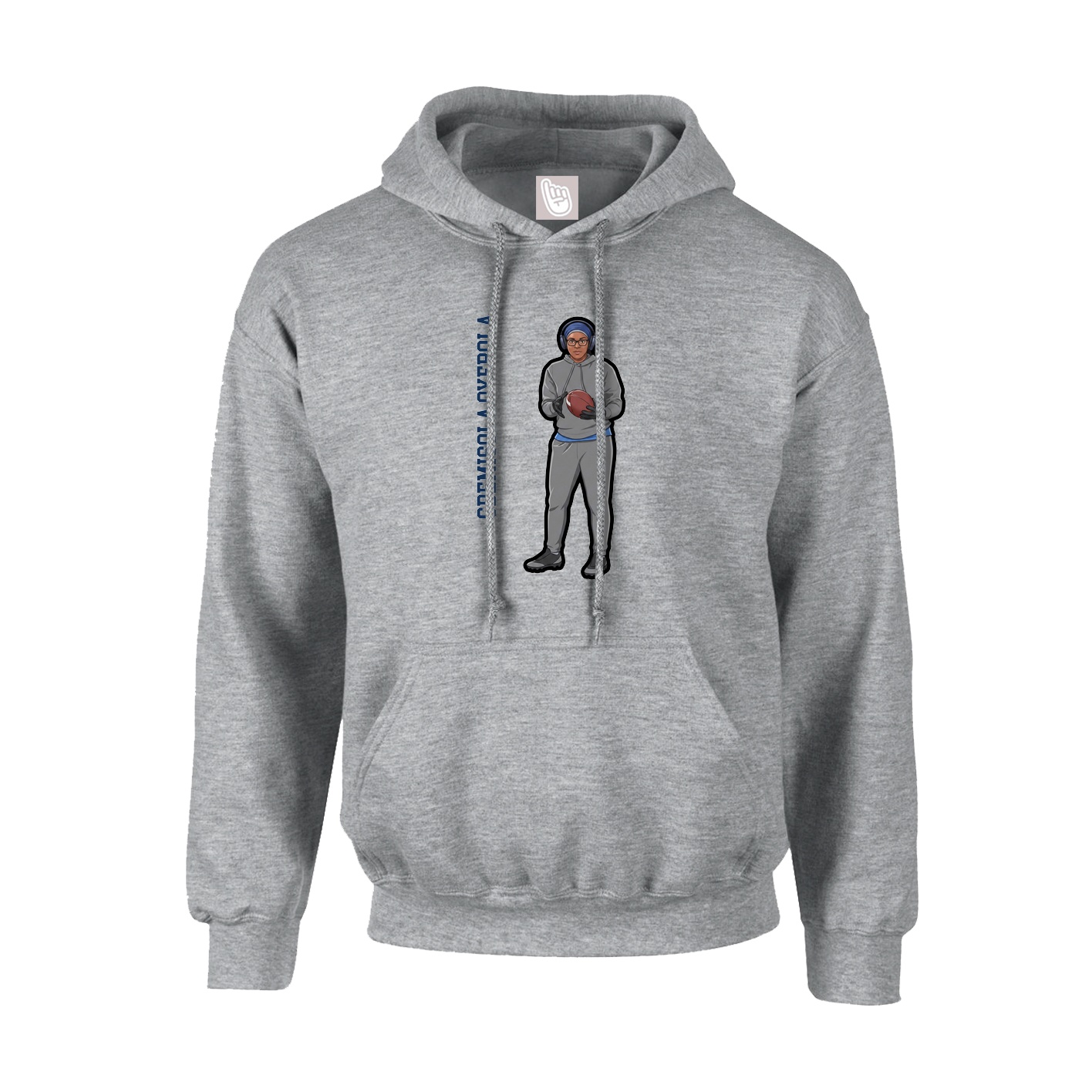 Hoodie — Name Vertical in Grey