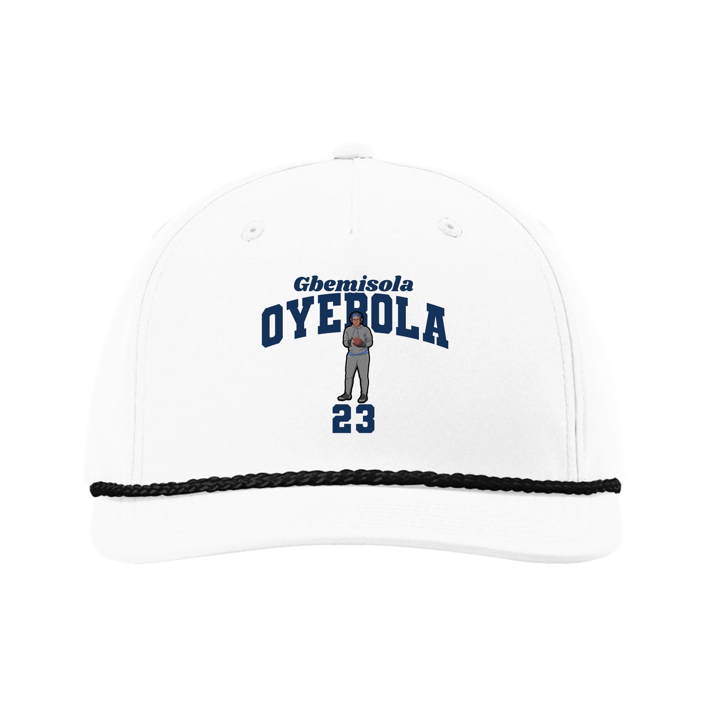 Five-Panel Classic Rope Cap — Signature Arch in White