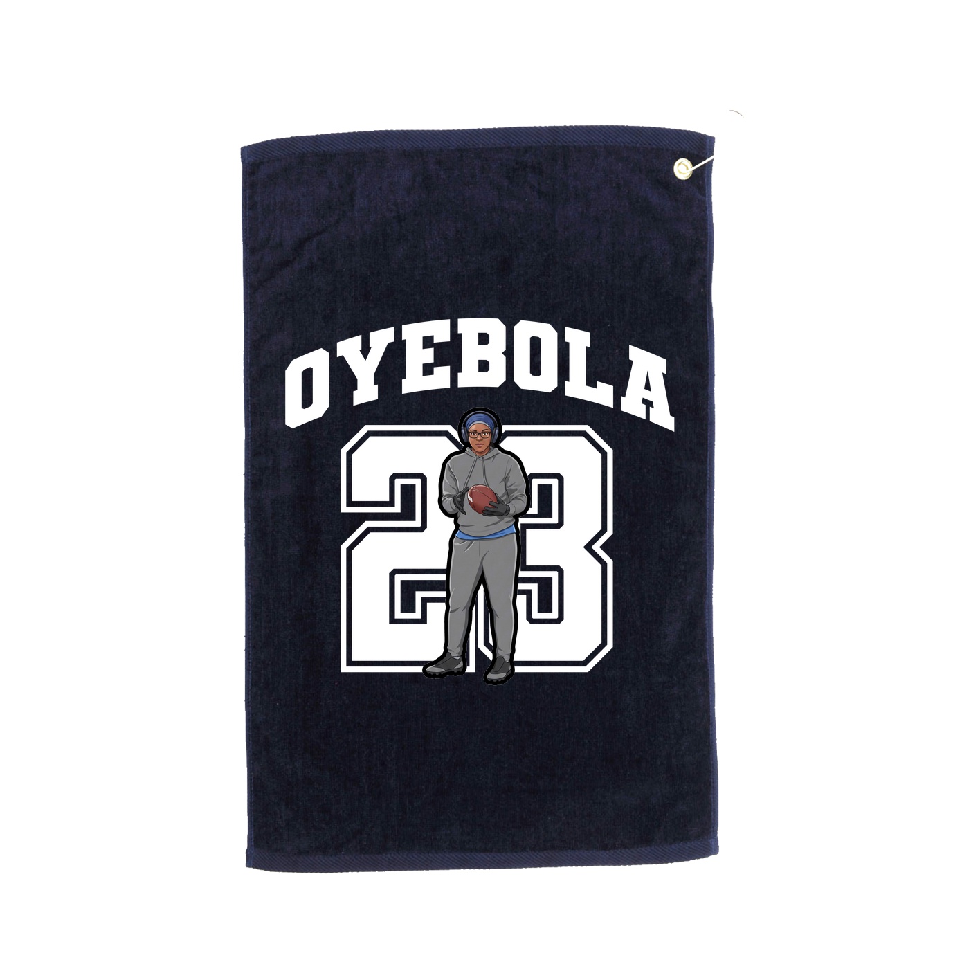 Golf Towel — Number in Navy