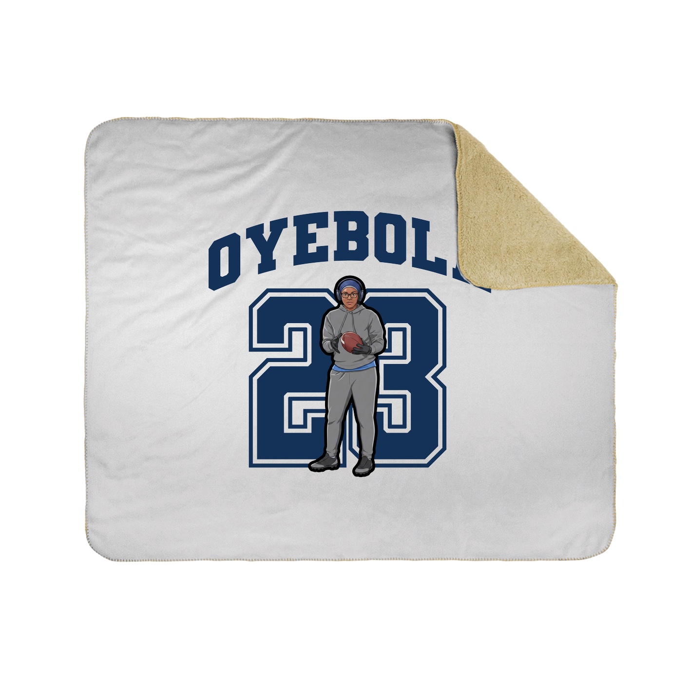 Throw Blanket — Number in White