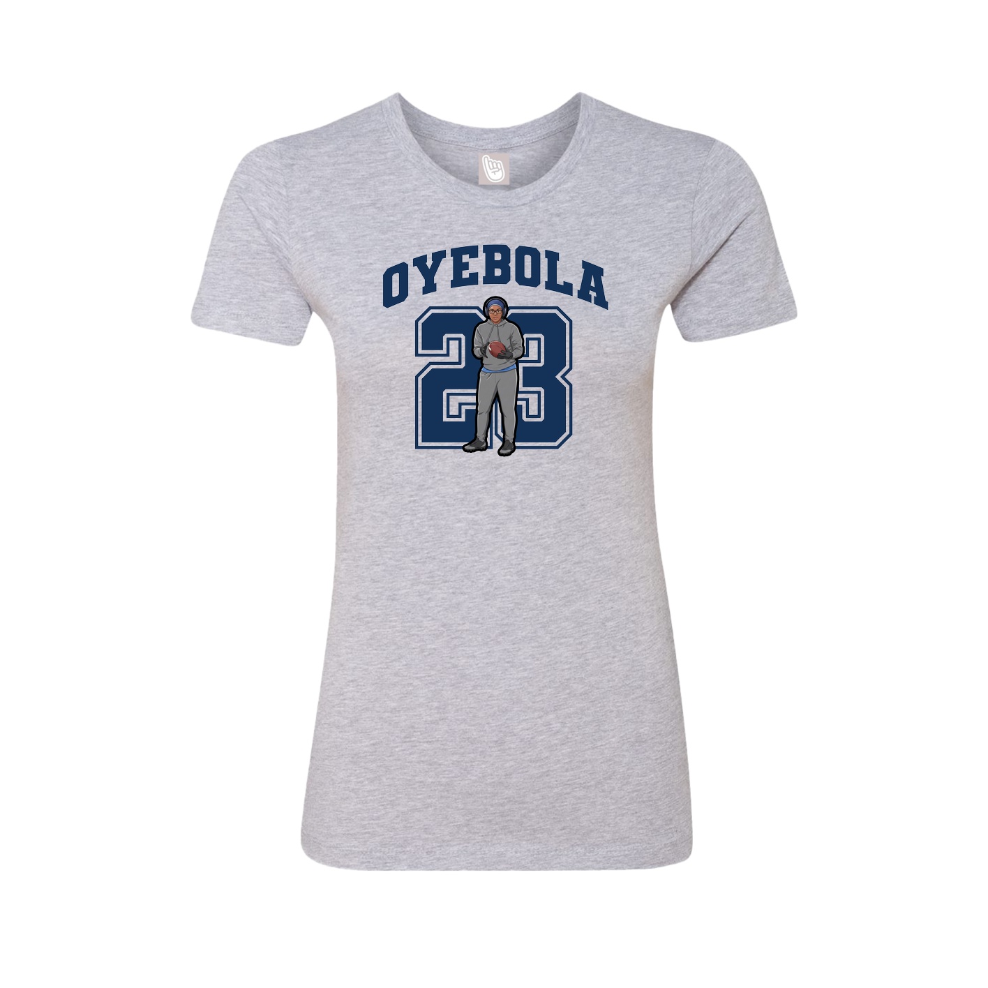 Fitted Women's Tee — Number in Grey
