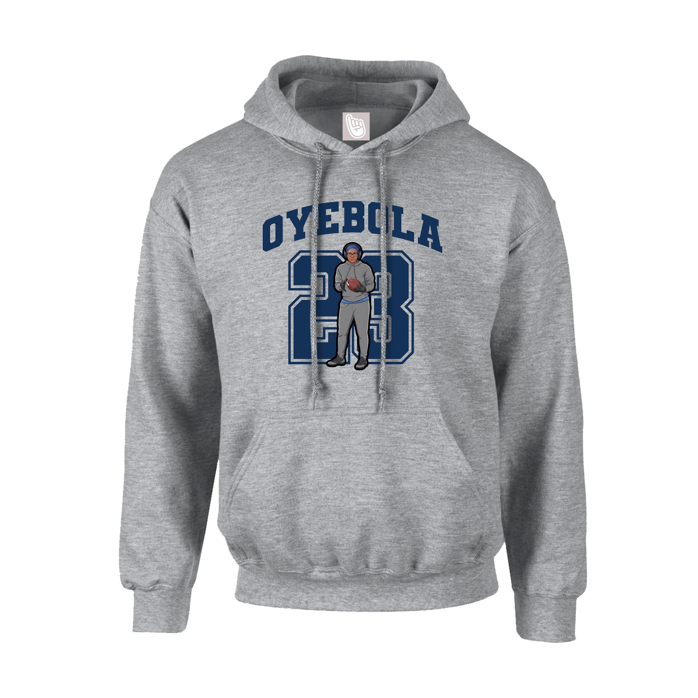 Youth Hoodie — Number in Grey