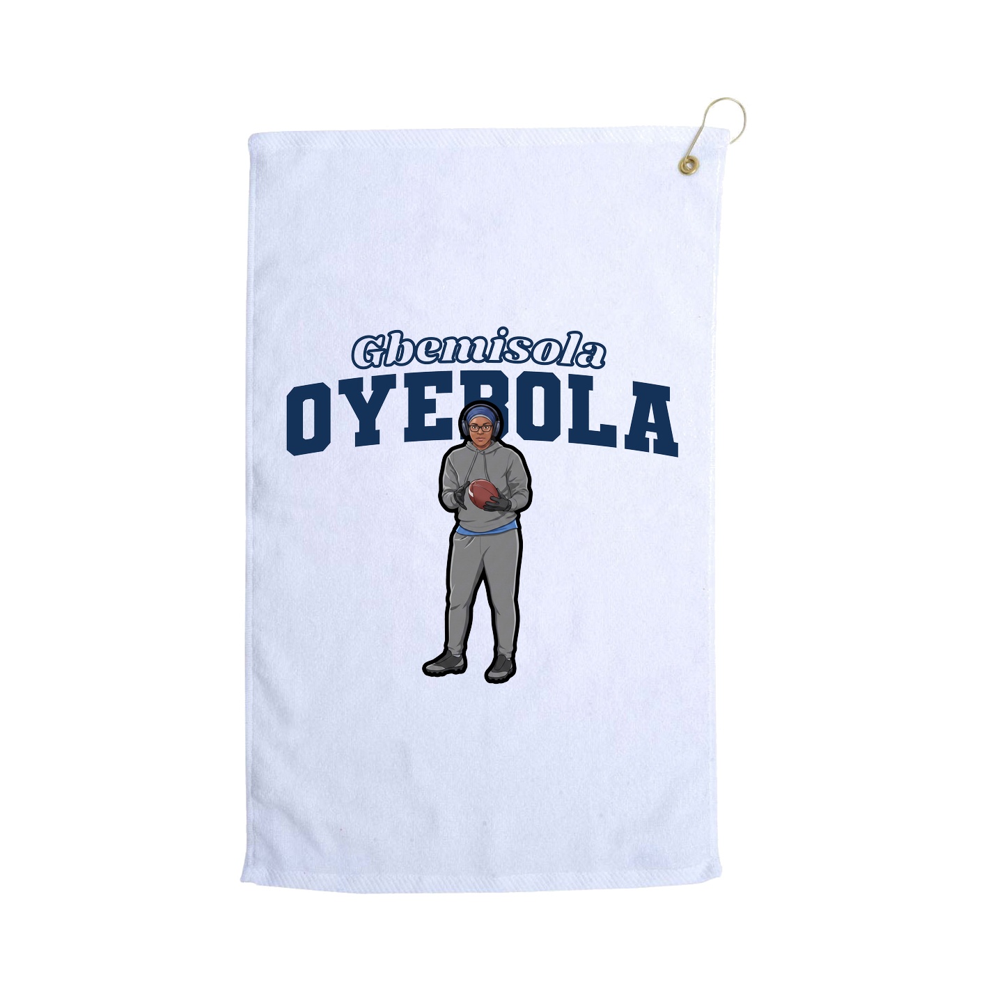 Golf Towel — Name Arch in White