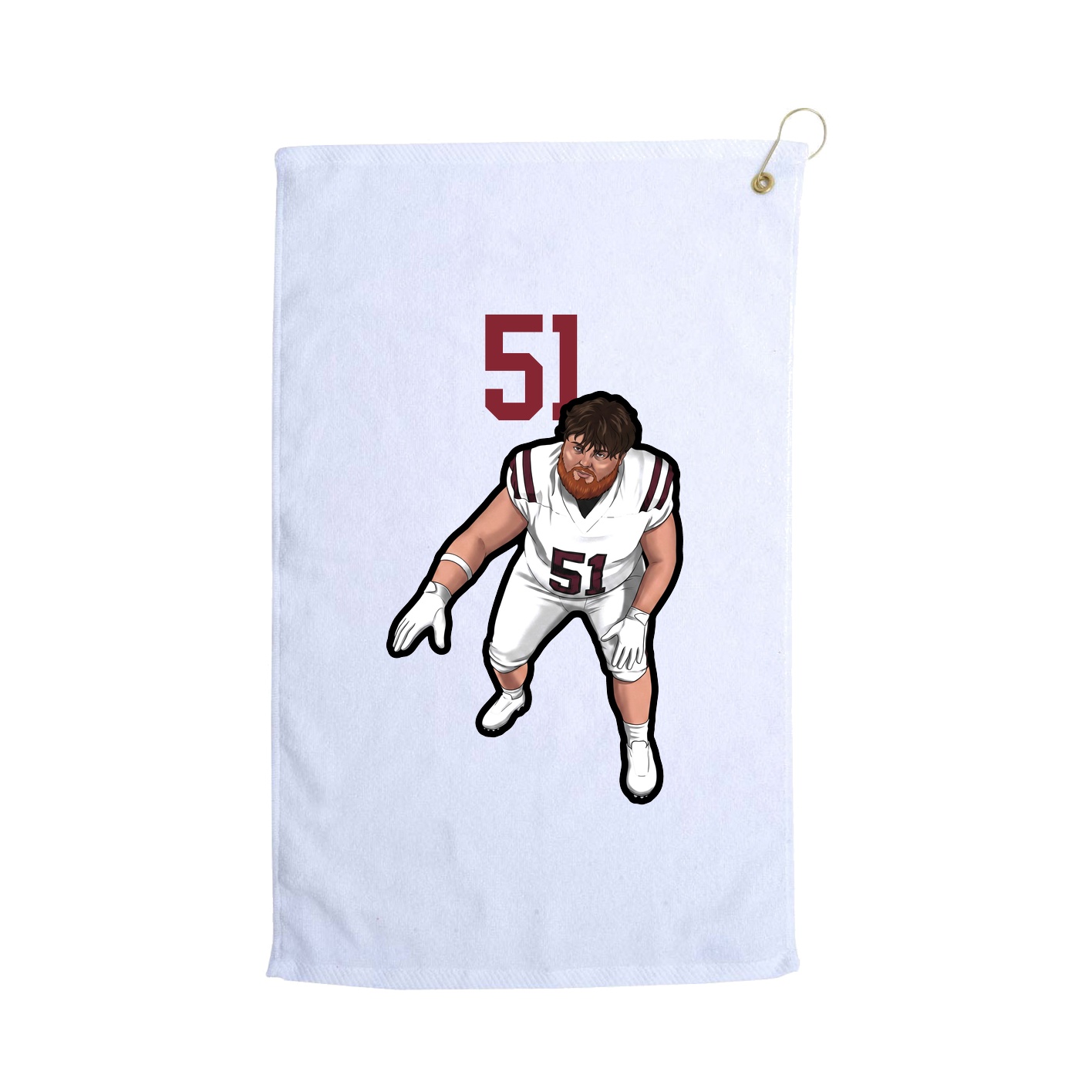 Golf Towel — Number Top in White