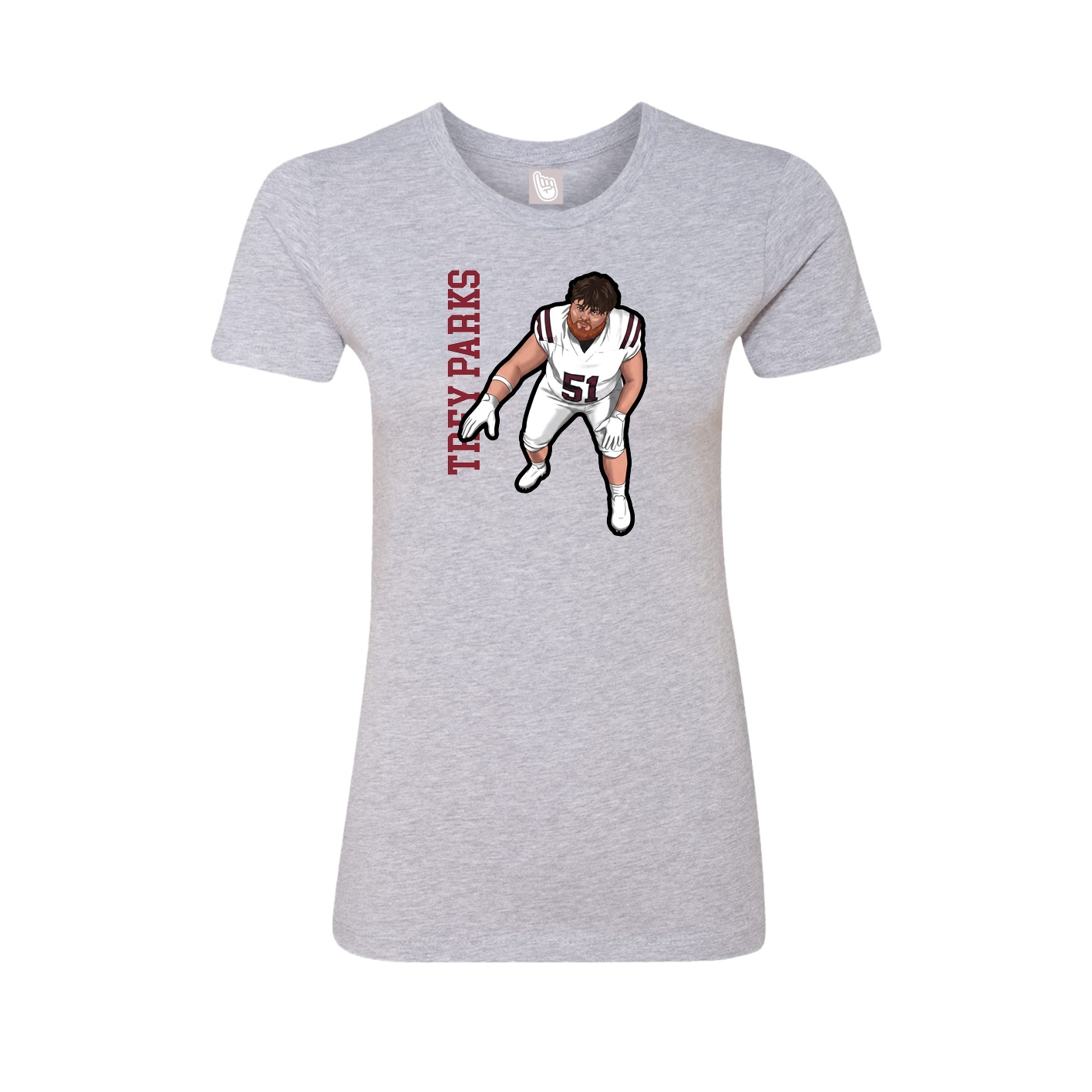 Fitted Women's Tee — Name Vertical in Grey