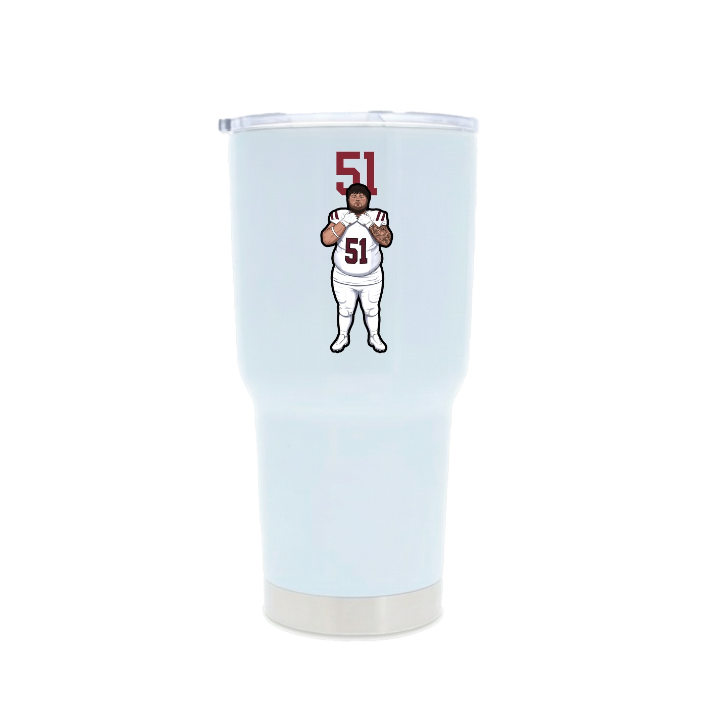 30oz Stainless Steel Tumbler — Number Top in White