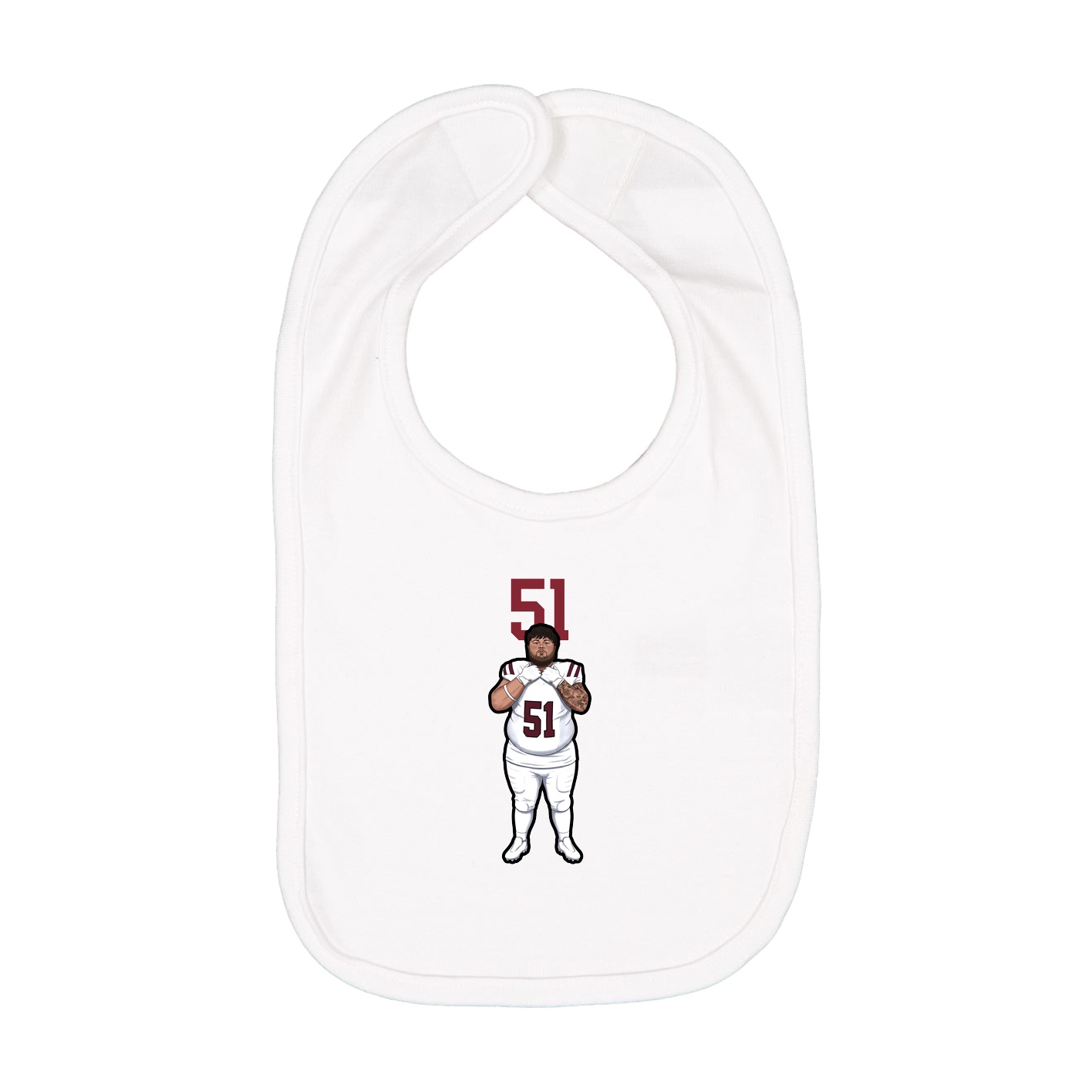 Infant Bib — Number Top in White