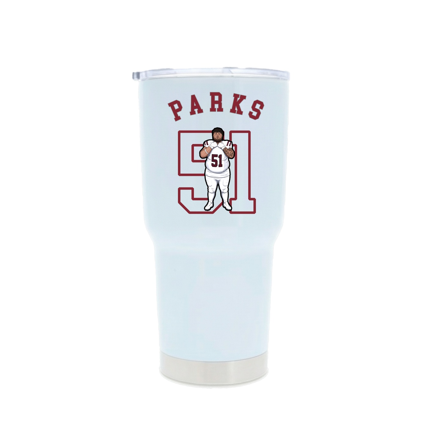 30oz Stainless Steel Tumbler — Shirsey Arch in White