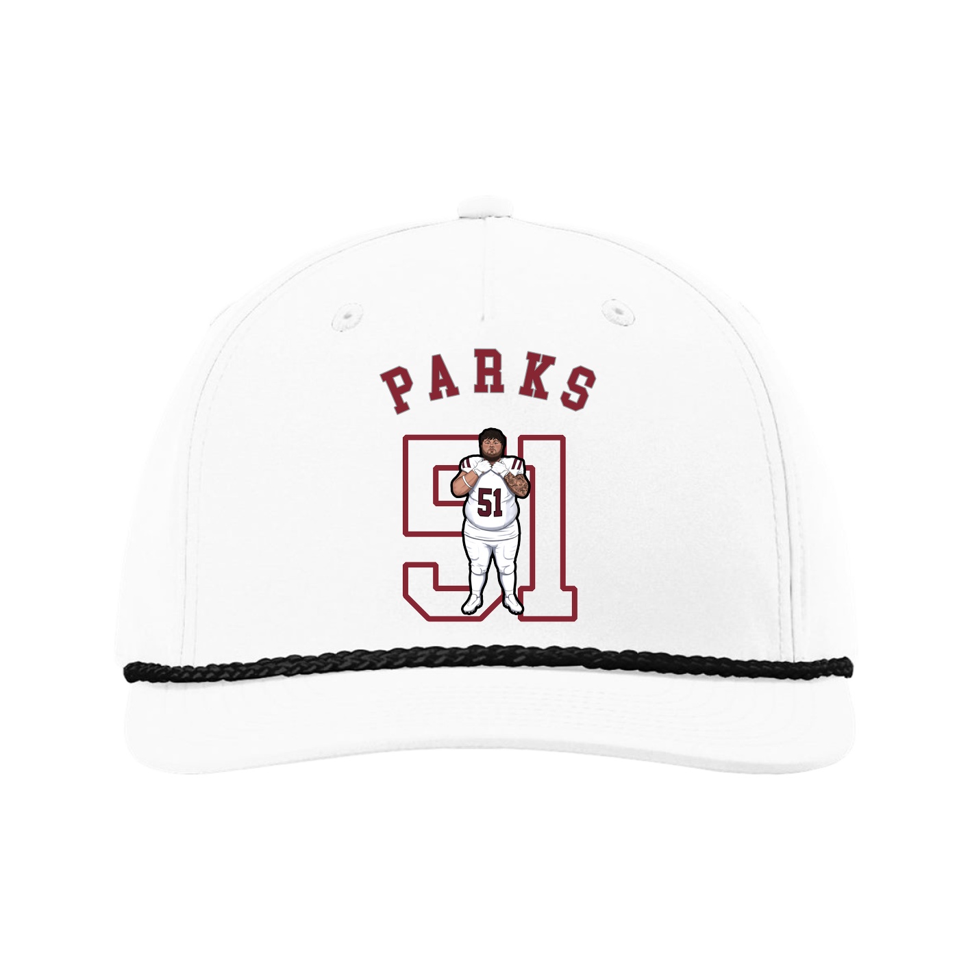 Five-Panel Classic Rope Cap — Shirsey Arch in White