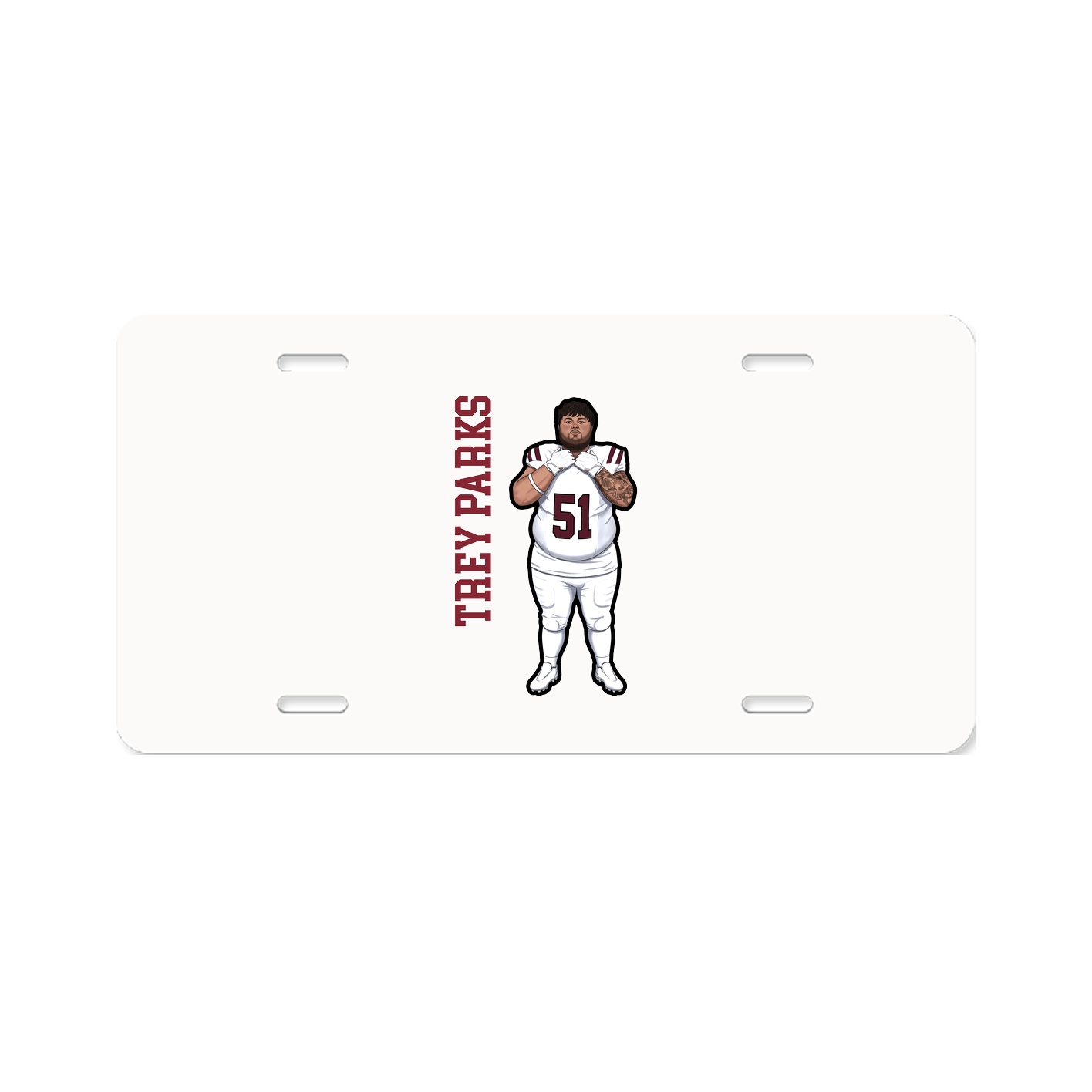License Plate — Name Vertical in Classic