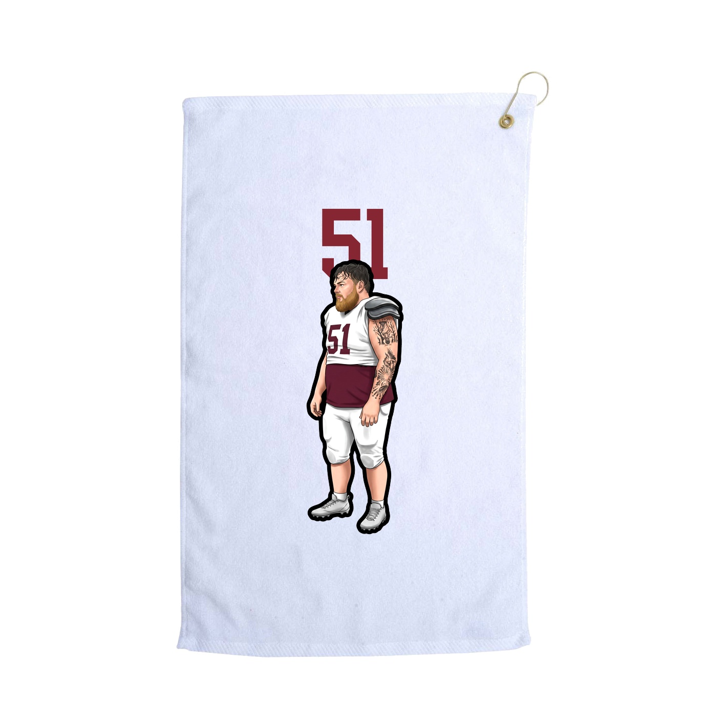 Golf Towel — Number Top in White