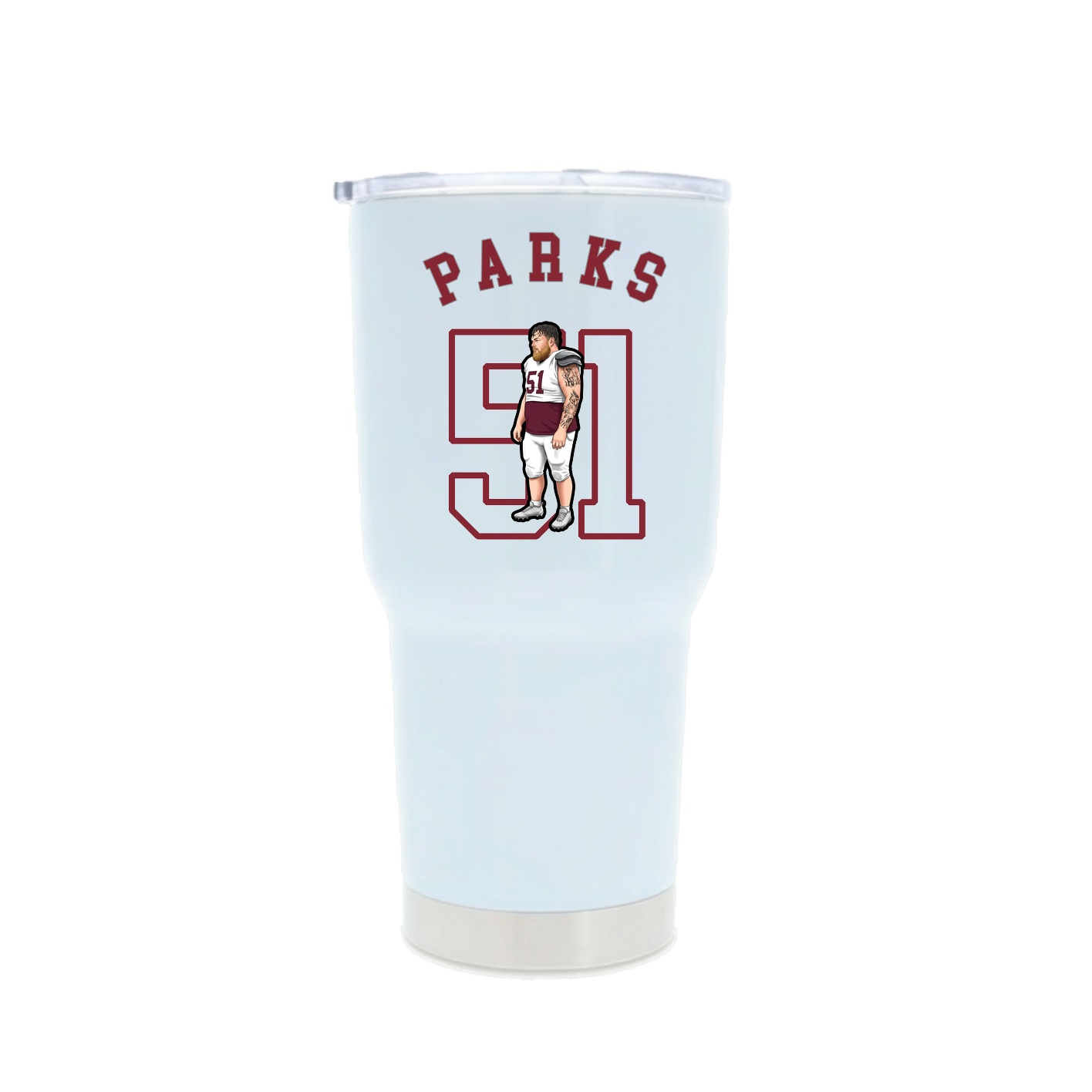 30oz Stainless Steel Tumbler — Shirsey Arch in White