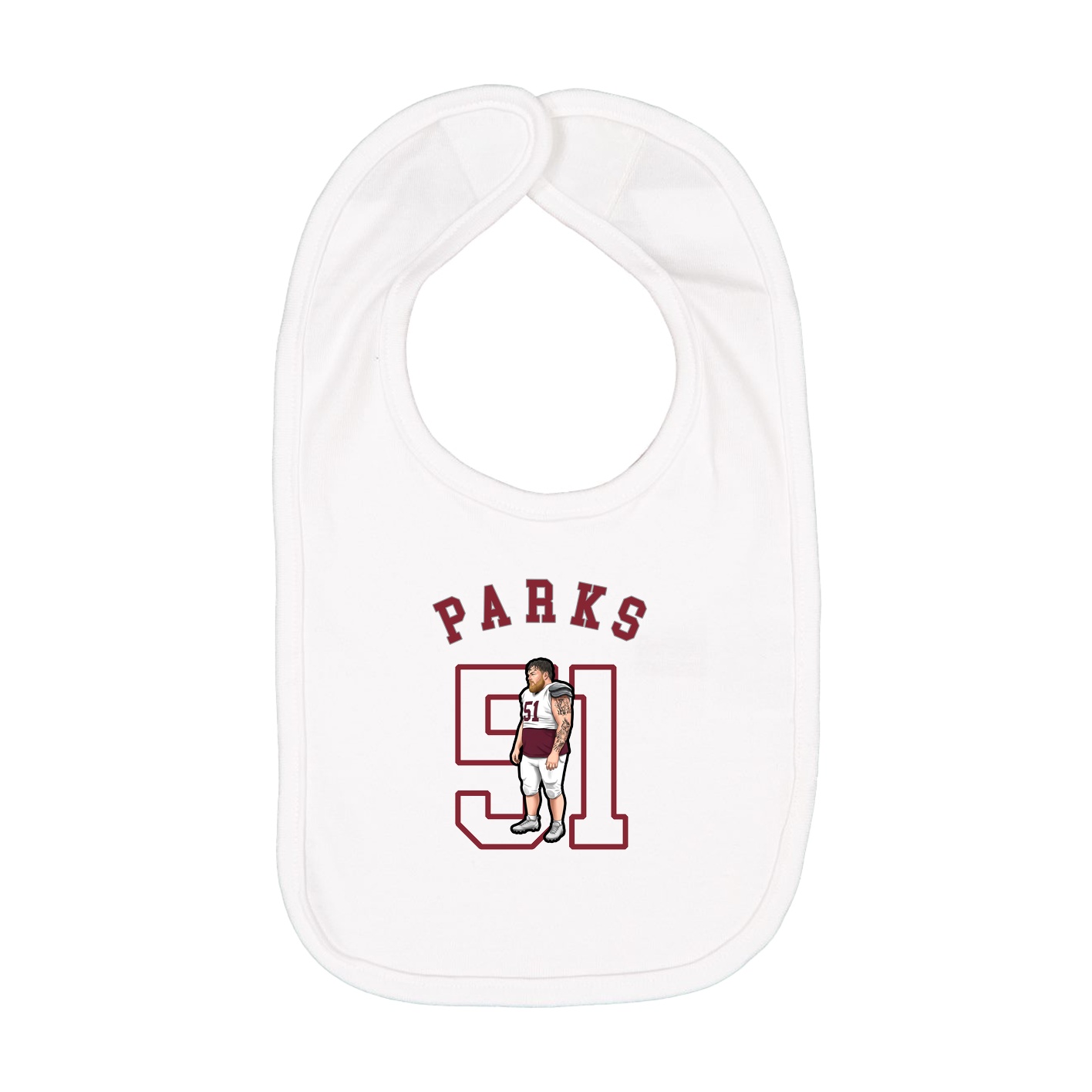 Infant Bib — Shirsey Arch in White