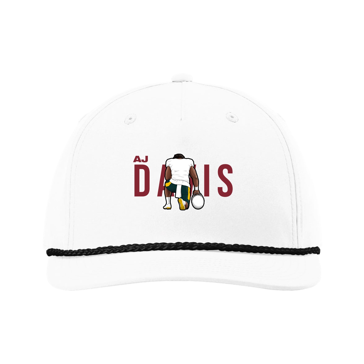 Five-Panel Classic Rope Cap — Player Name in White