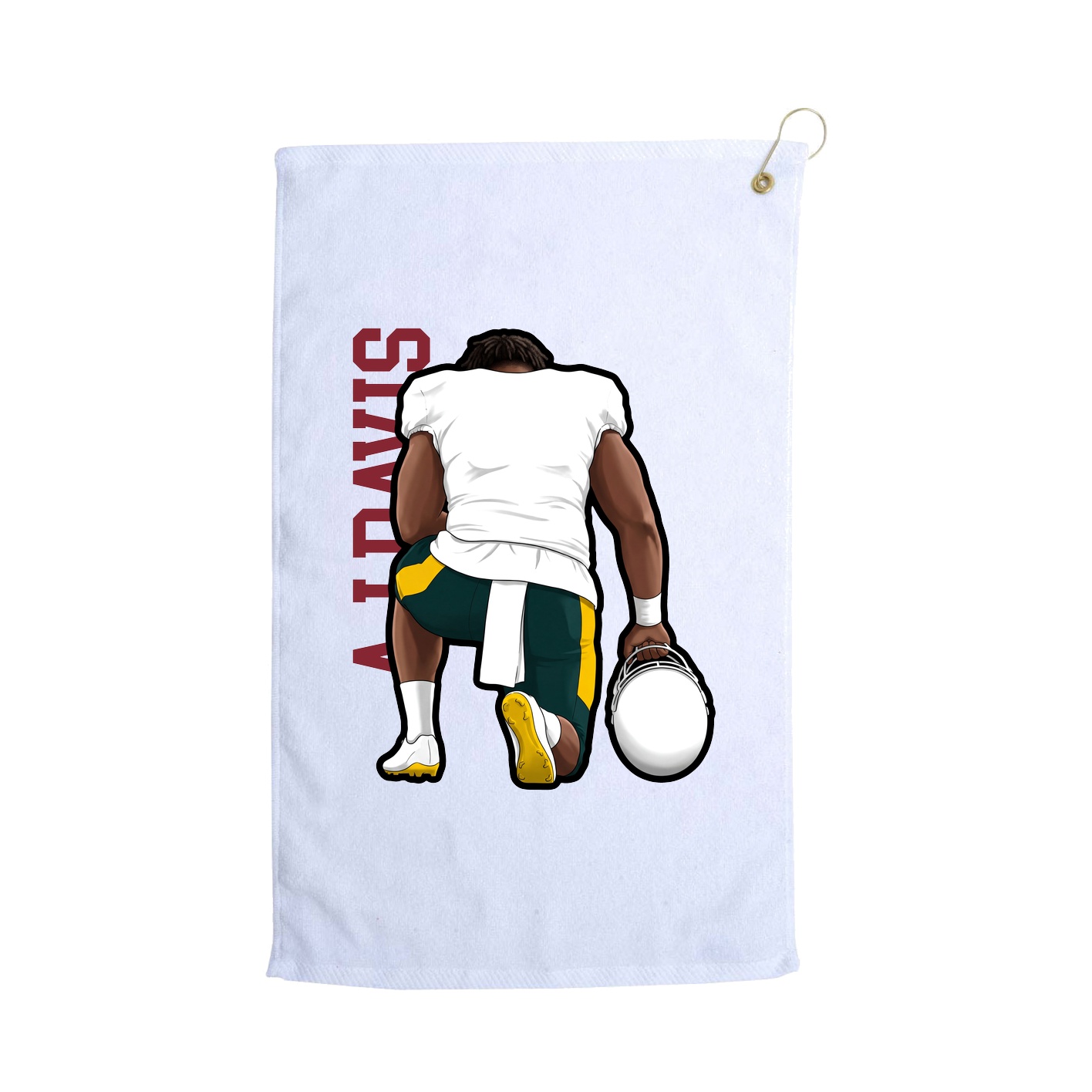 Golf Towel — Name Vertical in White