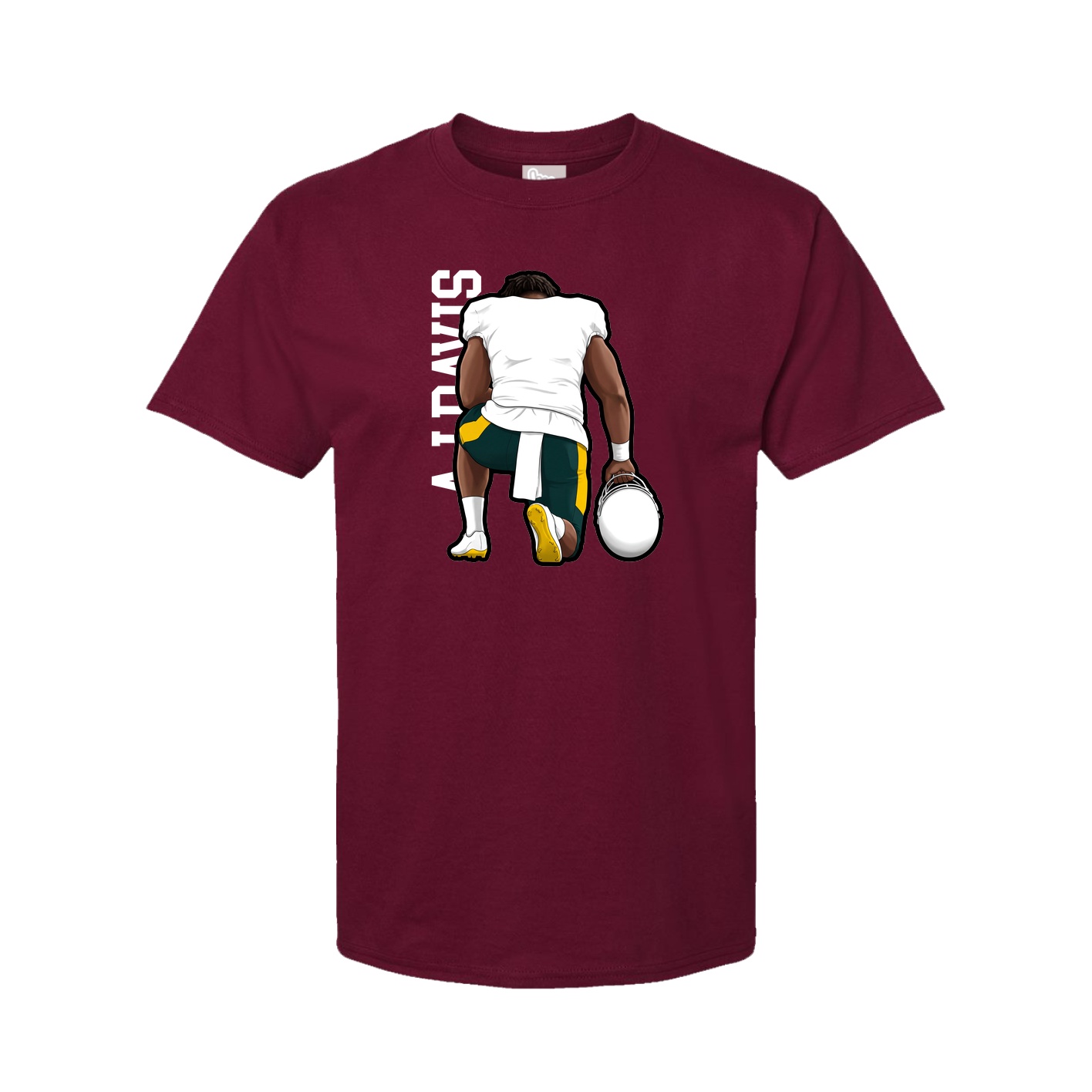 Youth Tee — Name Vertical in Cardinal