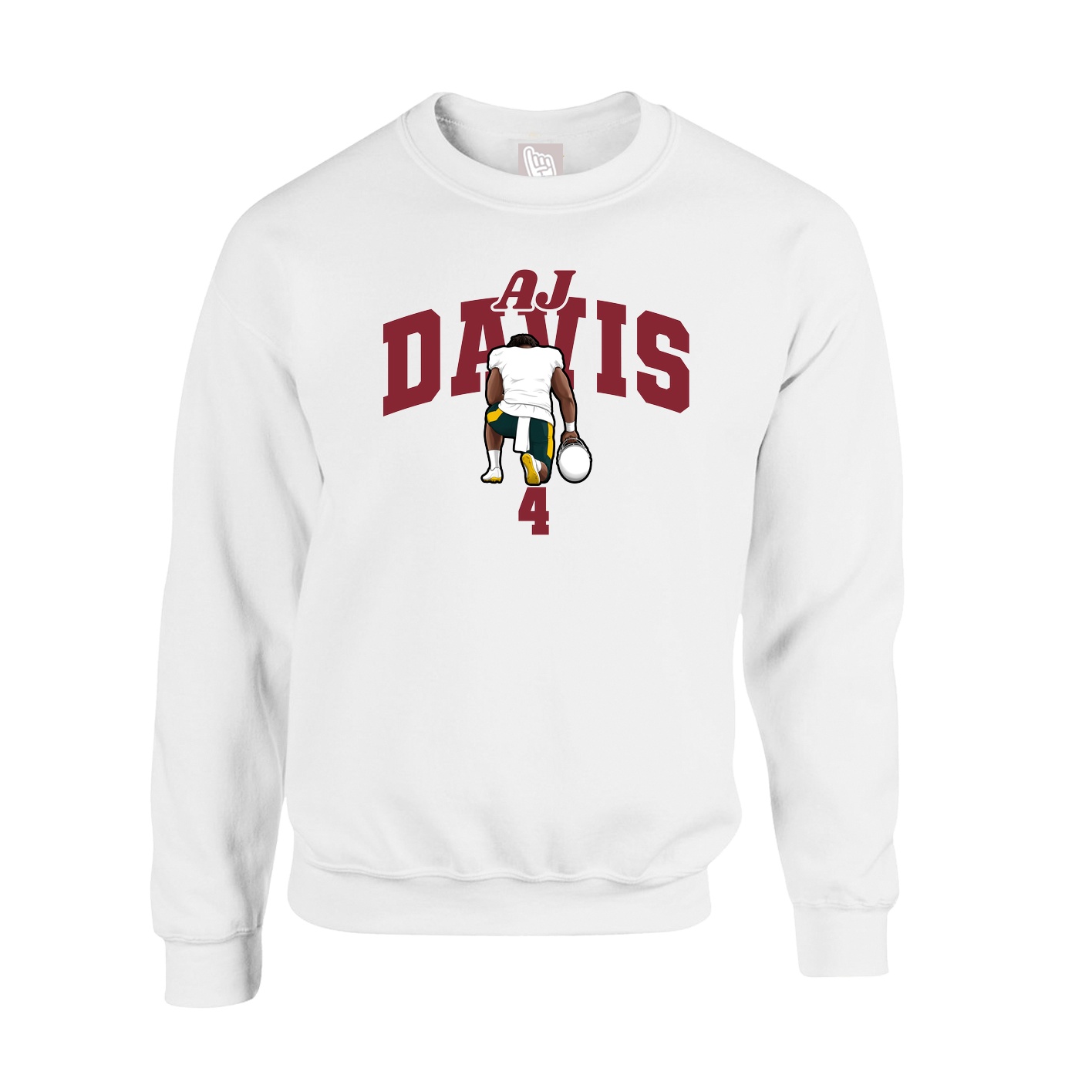 Fleece Crew — Signature Arch in White