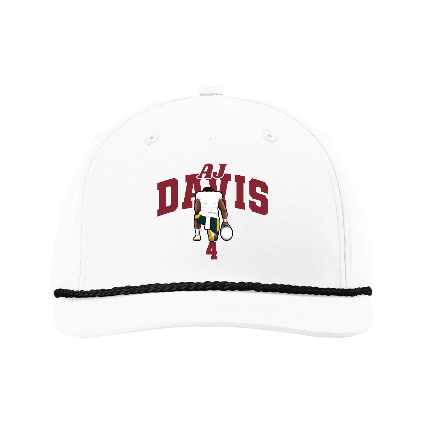 Five-Panel Classic Rope Cap — Signature Arch in White