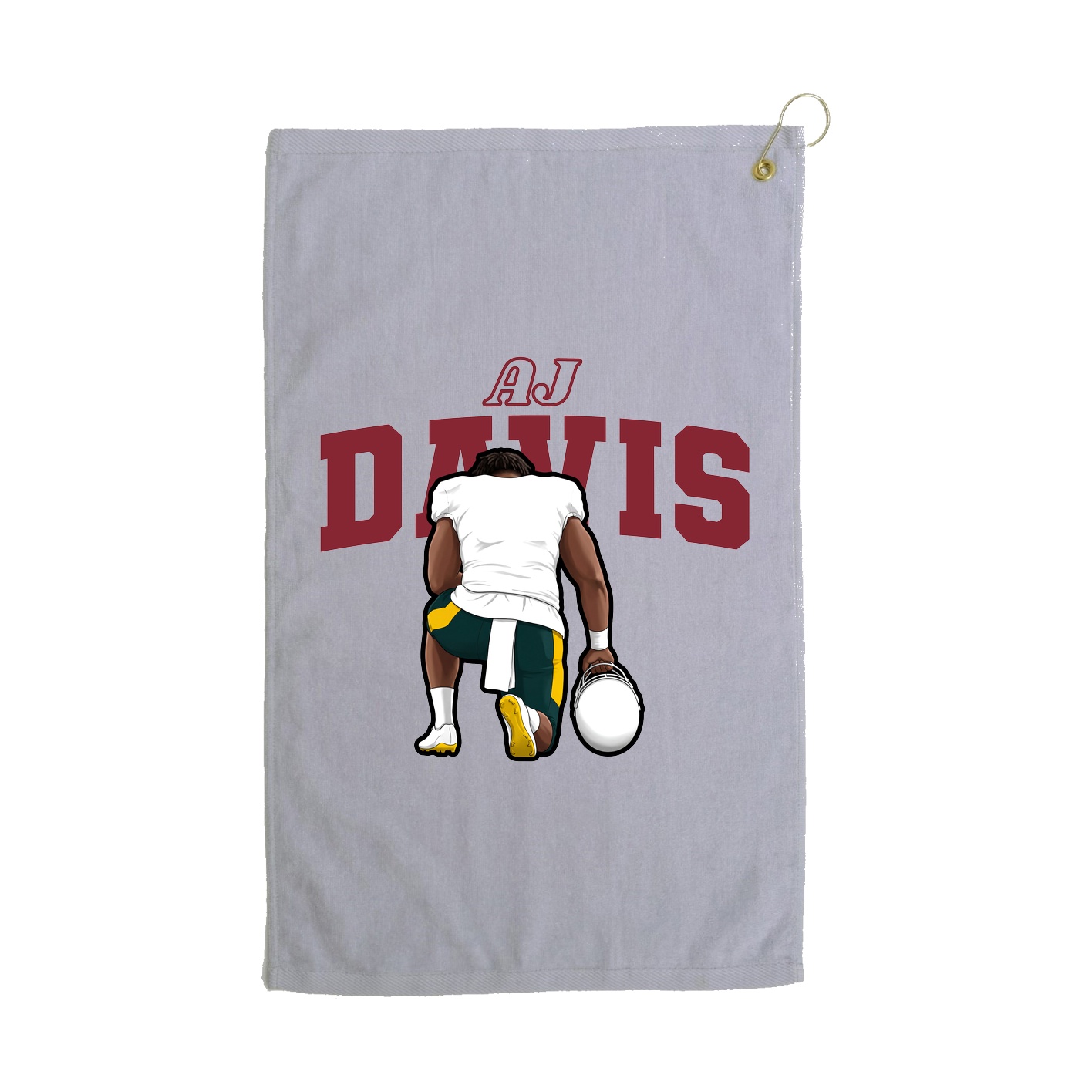 Golf Towel — Name Arch in Grey