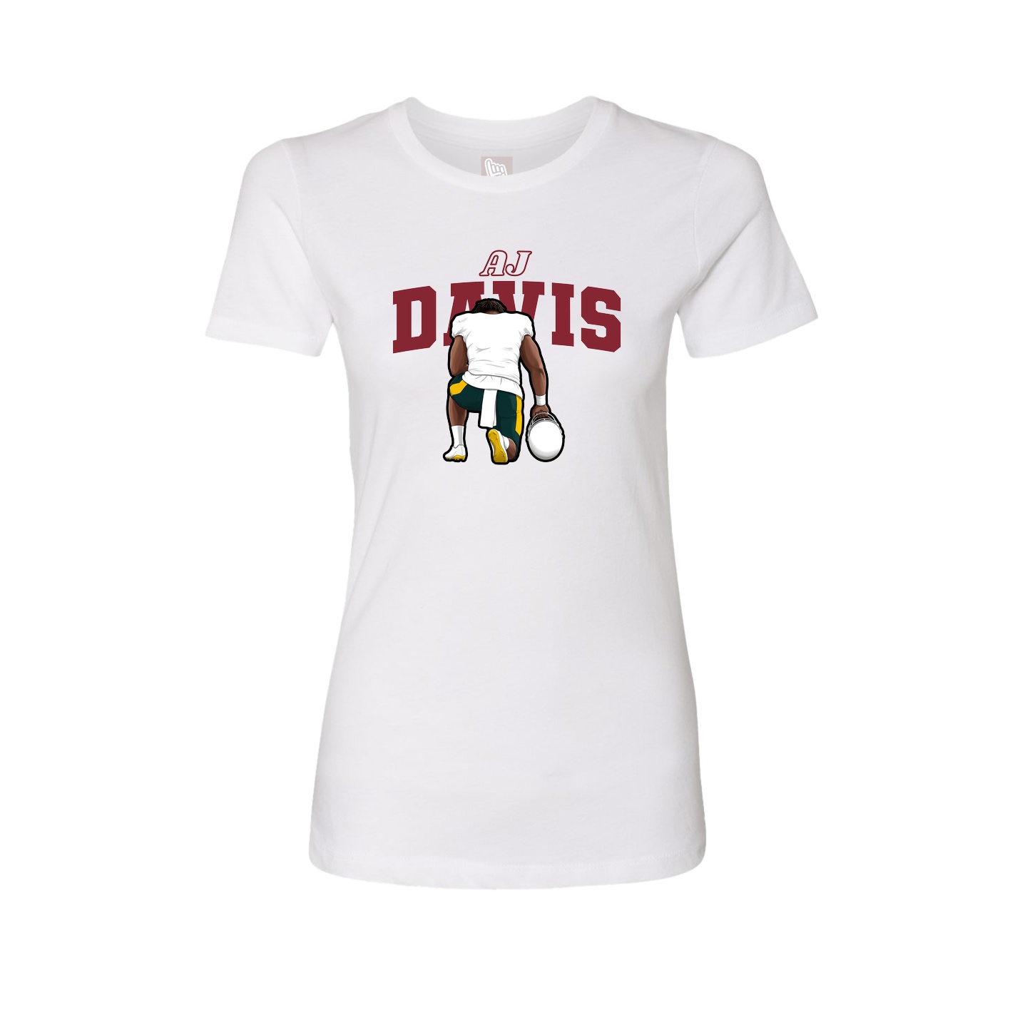 Fitted Women's Tee — Name Arch in White