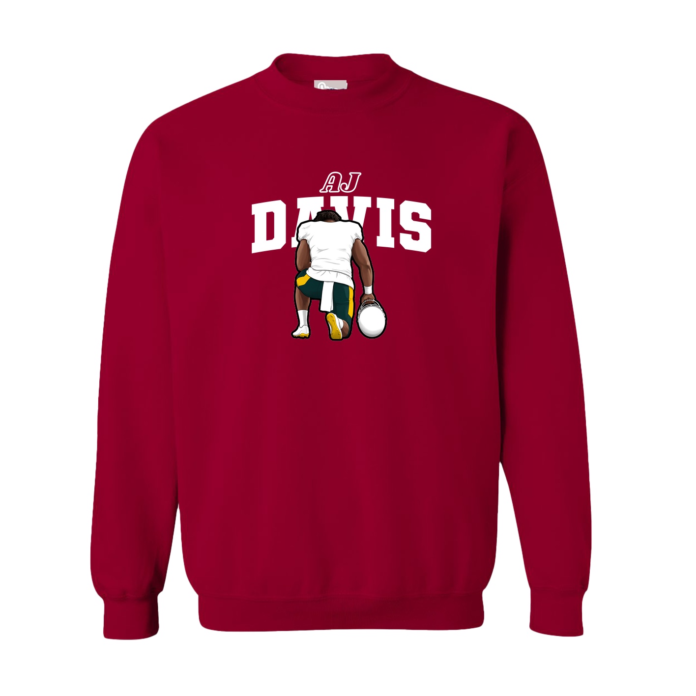 Fleece Crew — Name Arch in Cardinal
